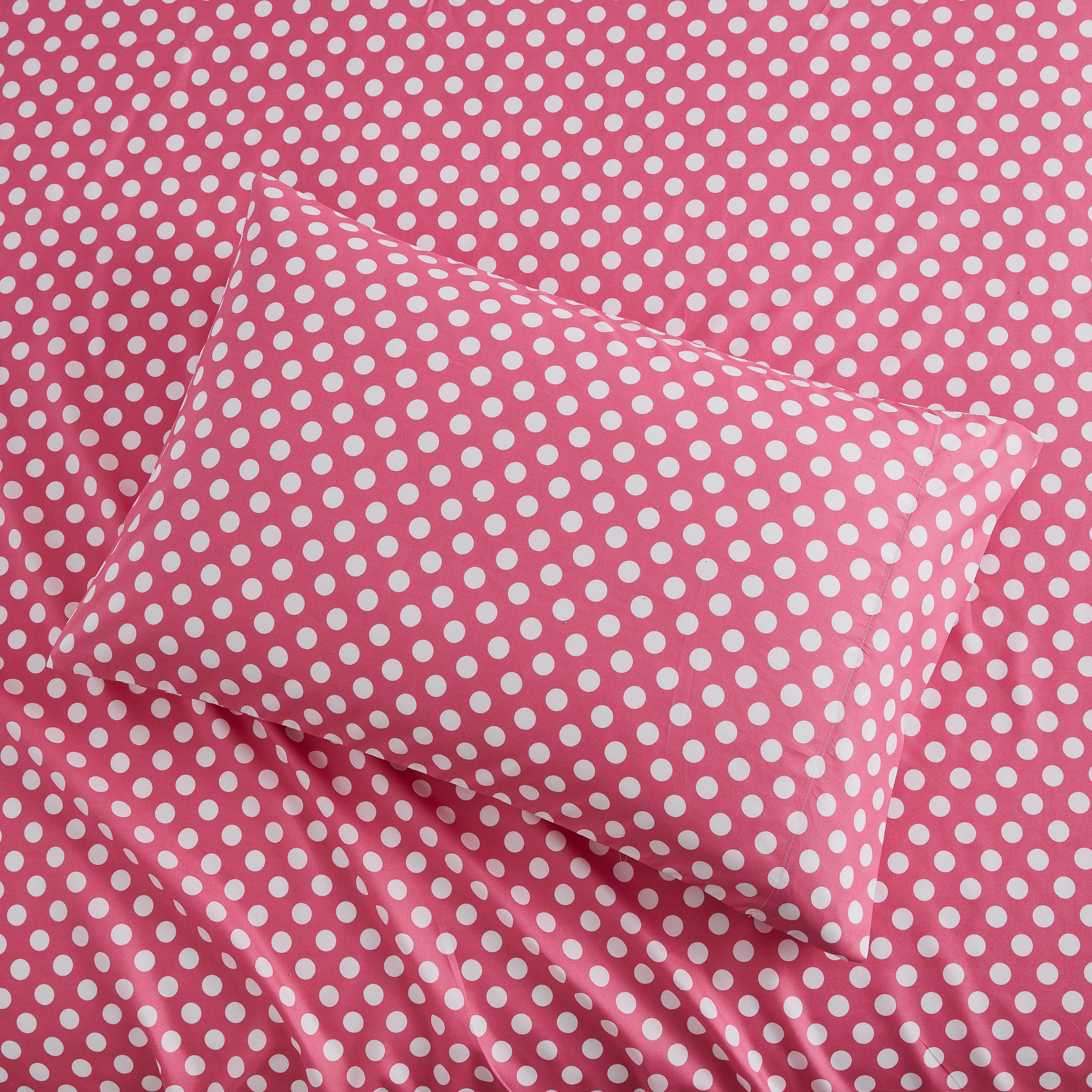 Kute Kids 4-Piece Ultra Soft Minnie Pink Polka Dot Microfiber Woven Sheet Set, Queen
