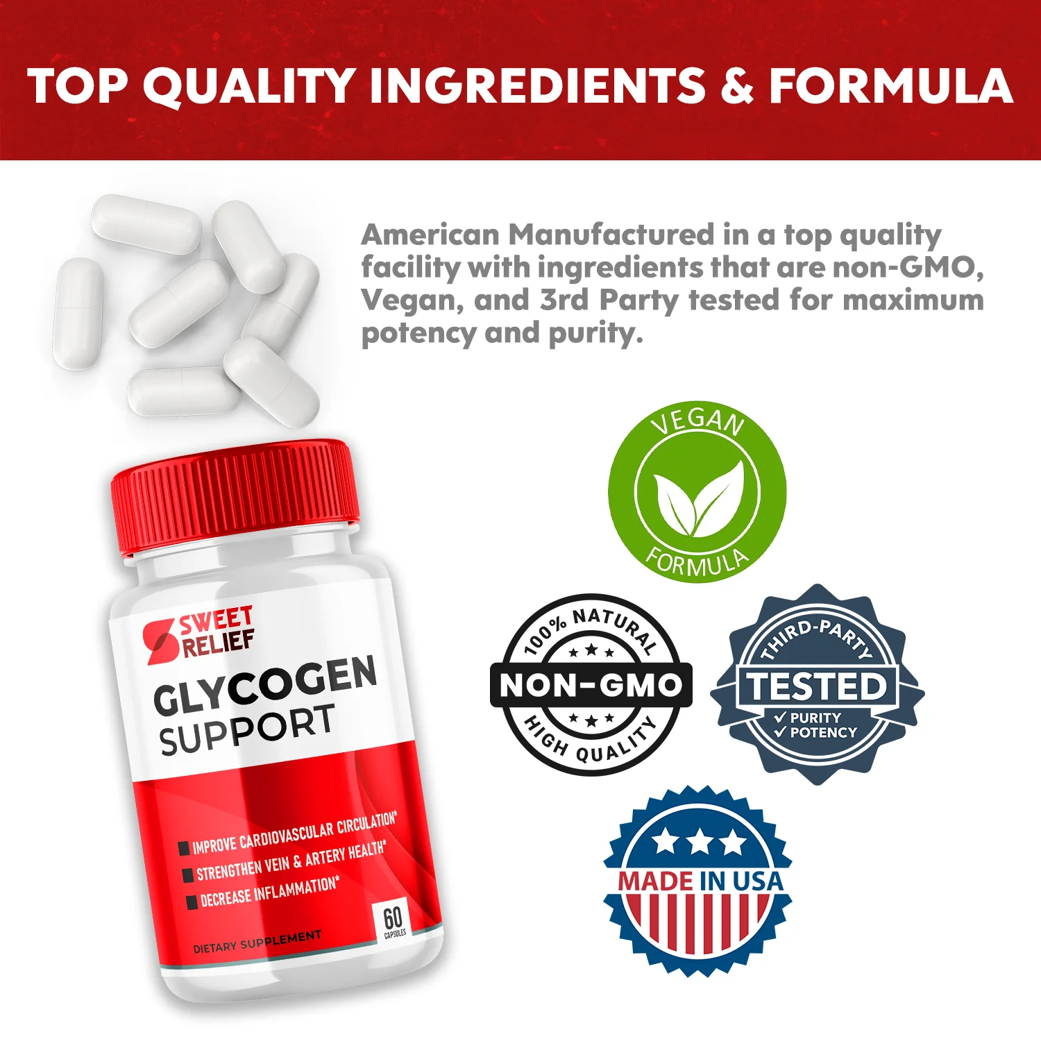 Sweet Relief Glycogen Support Advanced Formula Supplement 60 Capsules