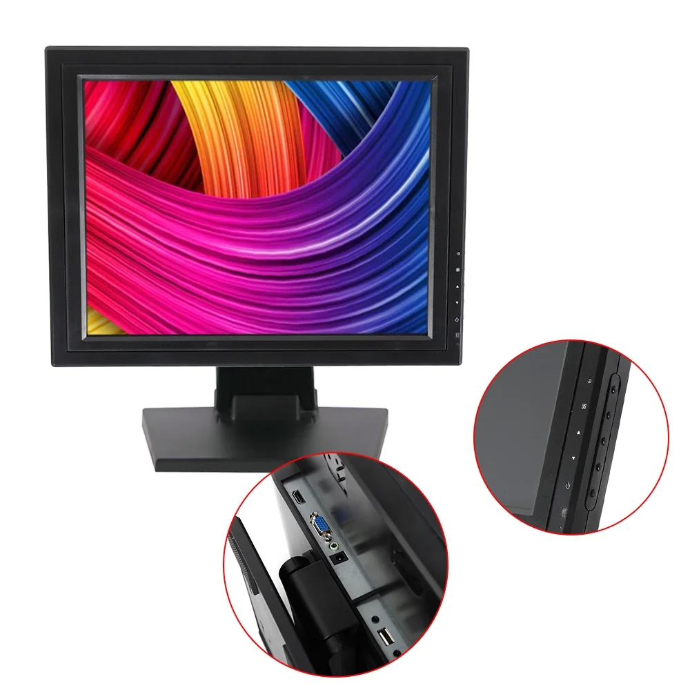 TFCFL 17 Inch LED Monitor Built-in Touch Screen Display Touch Screen Monitor High Res with HDMI