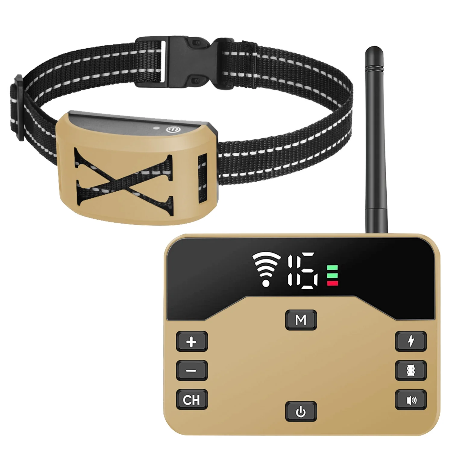 Wireless Dog Fence Collar System iMounTEK 2 In 1 Electric Pet Boundary Containment Rechargeable IPX6 Waterproof Support 20-850ft Suitable with 1 Receiver Collars for 15-120LBS Dogs Gold