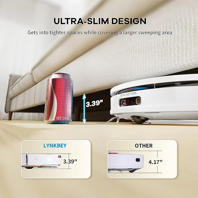 Pre-Owned LYNKBEY M20 Pro Robot Vacuum Mop Combo Auto Cleaning & Hot Air Drying - White (Fair)