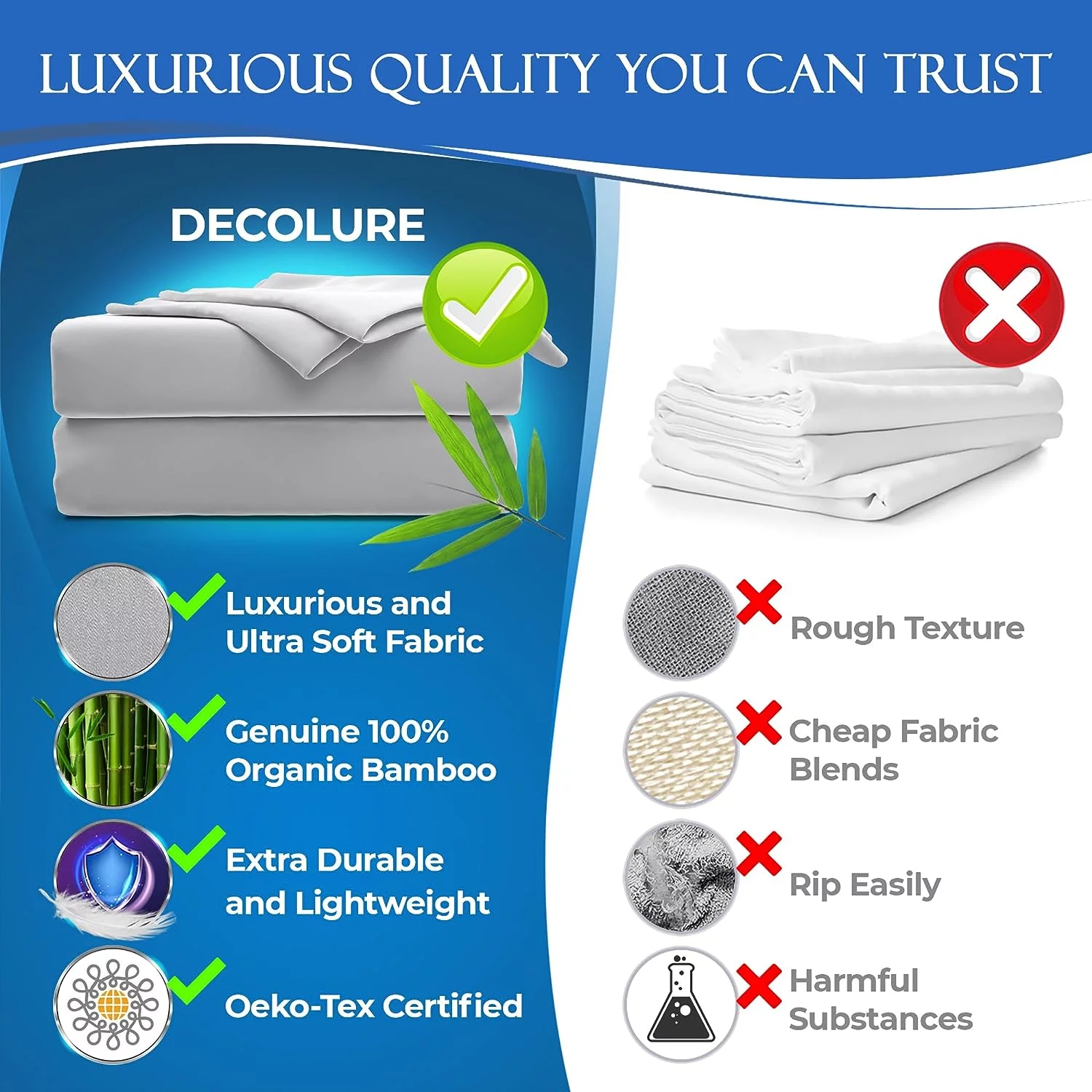 KESHENGDA 100% Organic Bamboo Sheets Set 4 pcs - Luxury Smooth Full Size Sheet Set Bamboo w/Deep Pocket - Cool and Silk Soft Bamboo Sheets for Full Size Bed, Cooling Full Bed Sheets (Mid Grey)