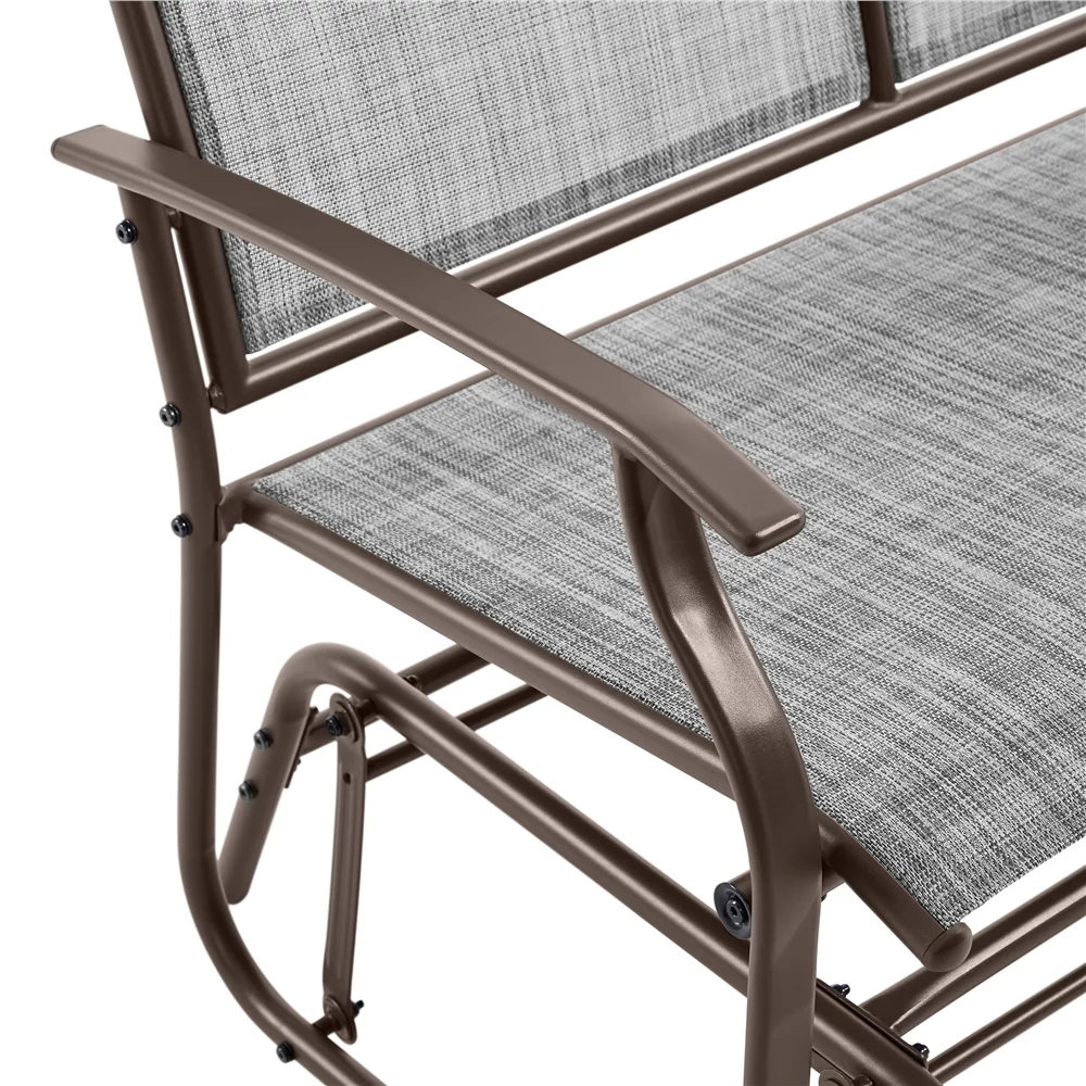 Yaheetech 2-Person Patio Glider Bench with Steel Frame, Gray