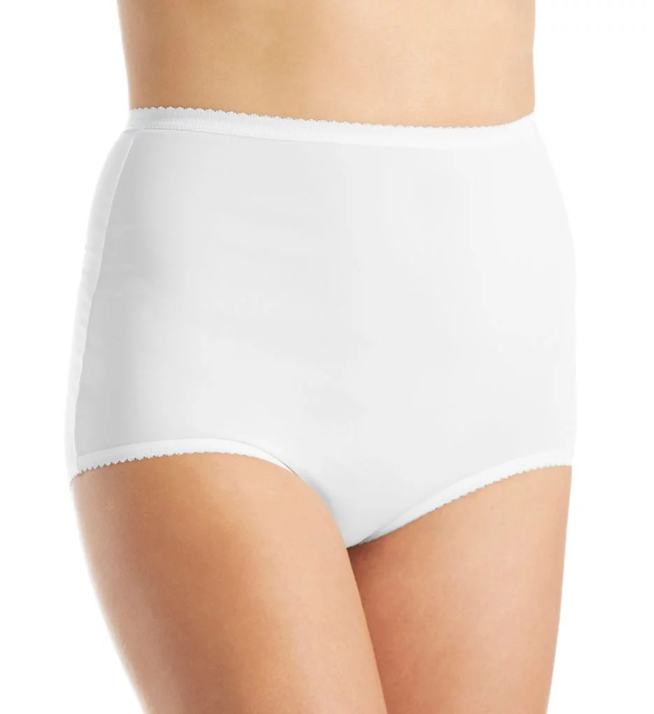 Women's Shadowline 17017 Nylon Classics Full Brief Panty (White 7)