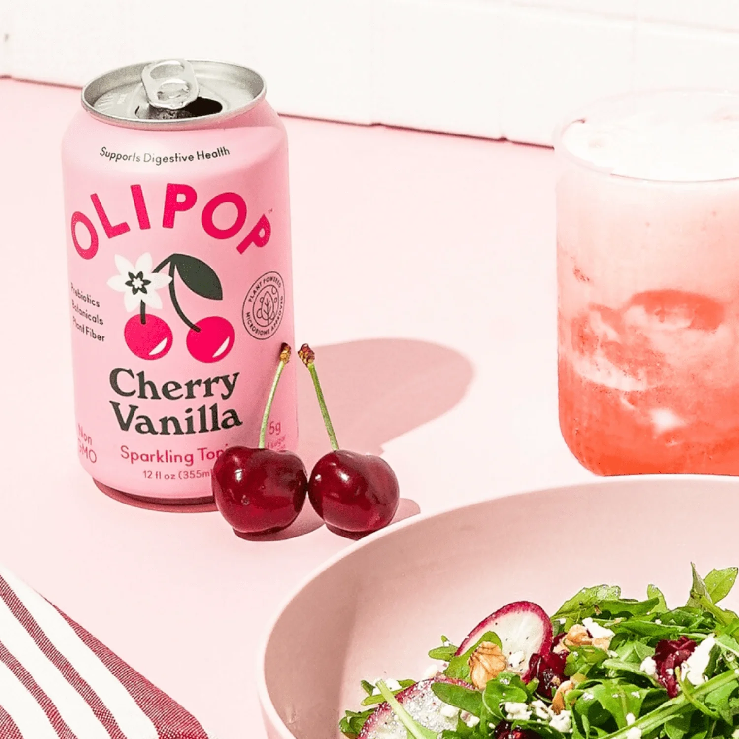 OLIPOP Prebiotic Soda, Cherry Vanilla, 12 fl oz