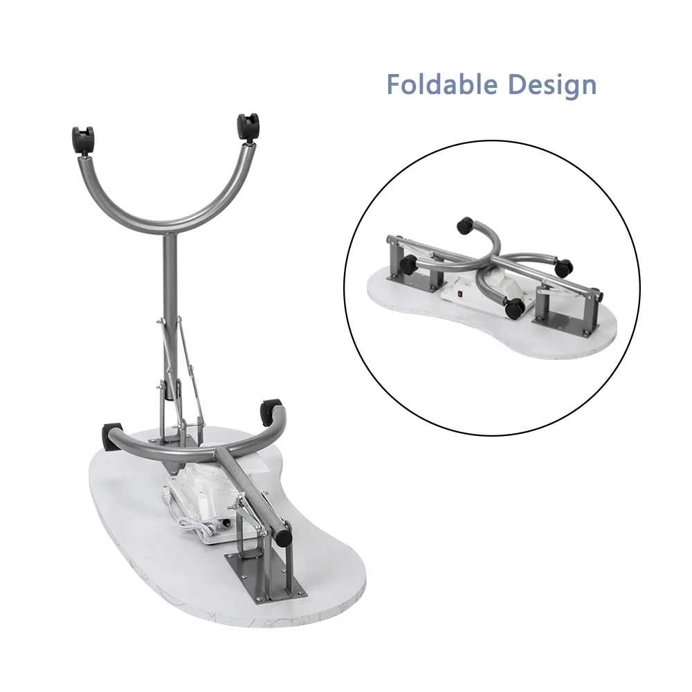 OmySalon Folding Manicure Table Nail Desk with Electric Dust Collector, Wrist Cushion & Carrying Bag