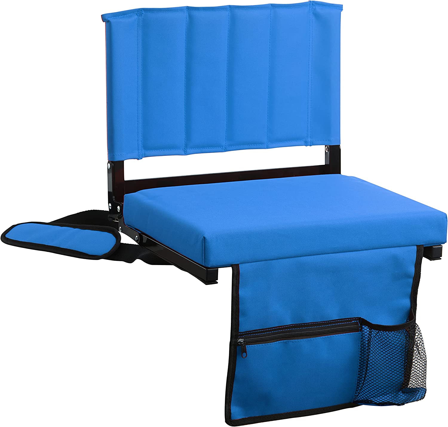 D&D Products 2-Pack of Stadium Seat for Bleachers with Padded Cushion Foldable Stadium Chairs with Strap and Cup Holder