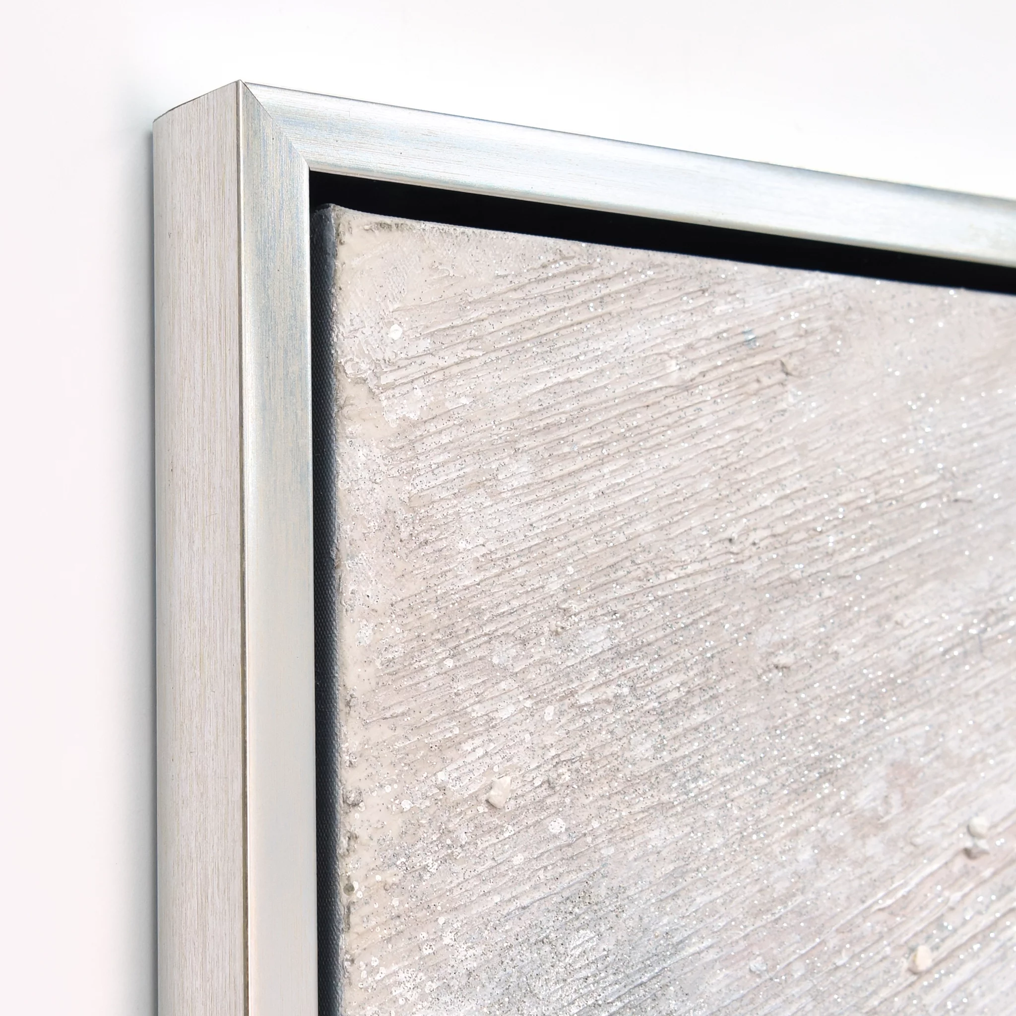 Empire Art Direct Silver Pellets Textured Metallic Hand Painted Framed Wall Art, 32“ x 48