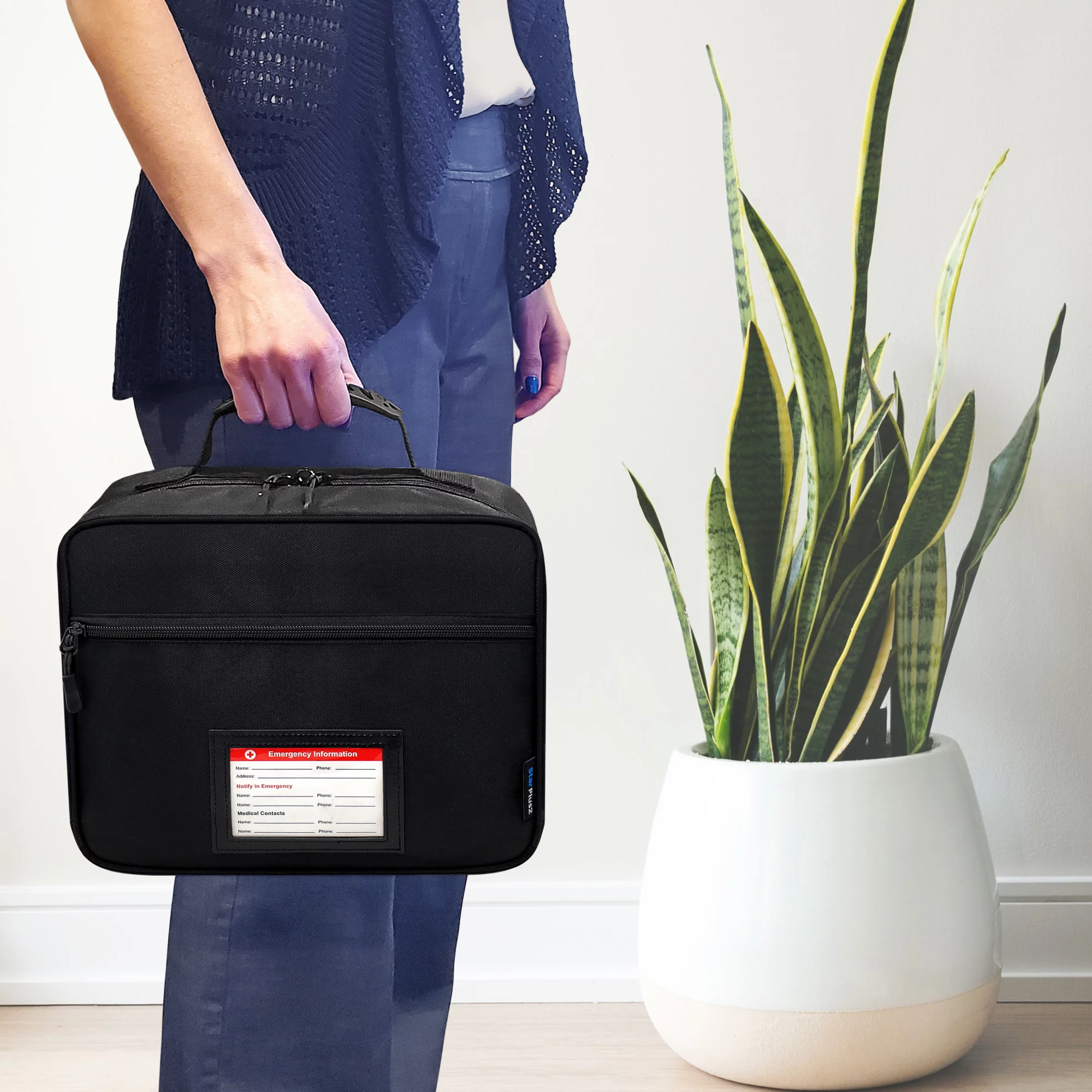 StarPlus2 Large Select Pill Bottle Organizer, Medicine Bag - Black