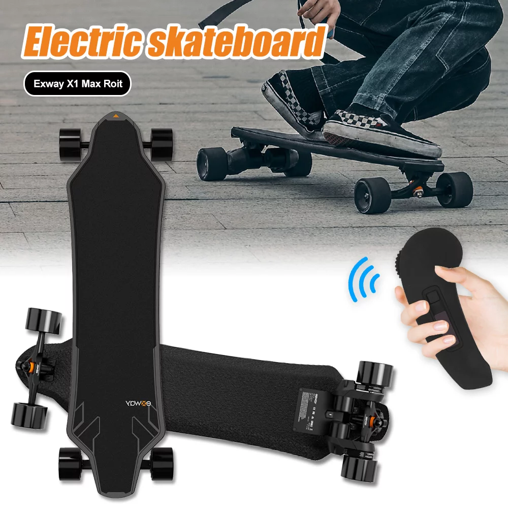 Electric Skateboard with Remote Control, 655W Motor E-Skateboard, 45 KM/H Top Speed Electric Longboard with Frog Light, 30KM Range,for Youth, Adults