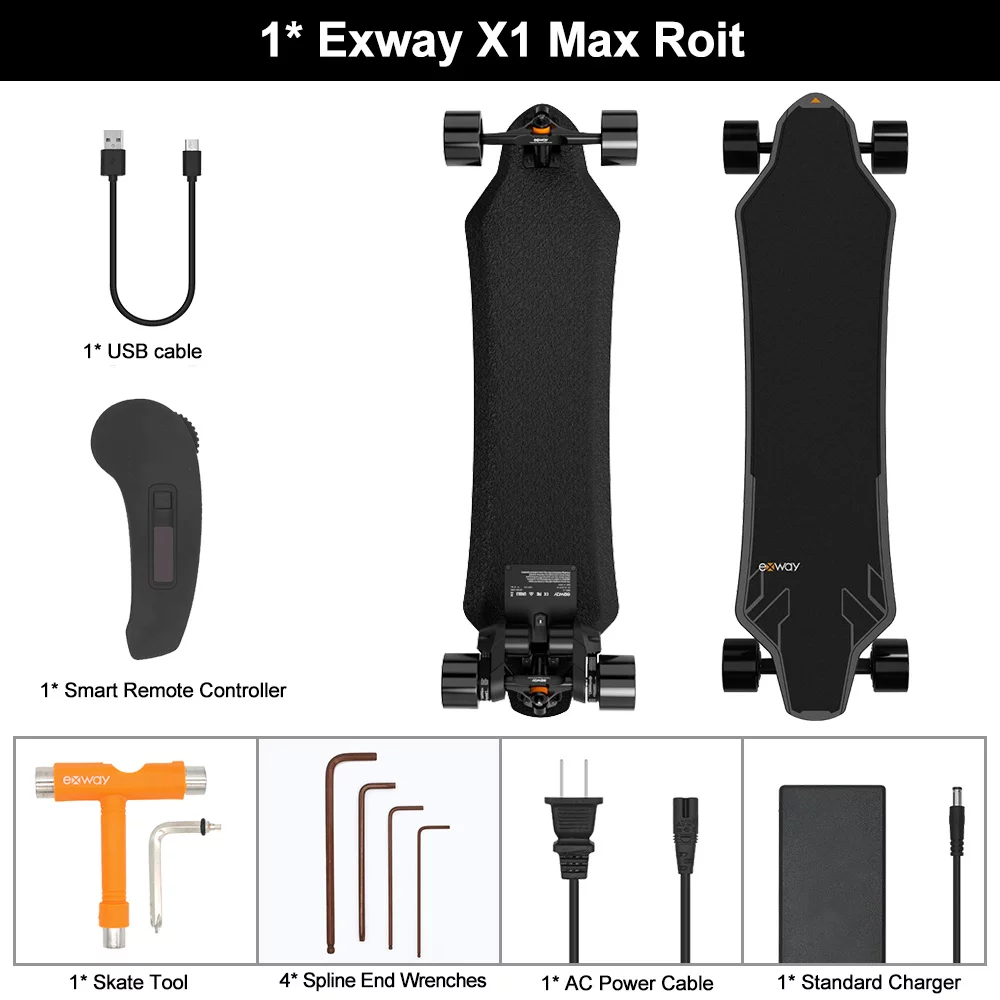 Electric Skateboard with Remote Control, 655W Motor E-Skateboard, 45 KM/H Top Speed Electric Longboard with Frog Light, 30KM Range,for Youth, Adults