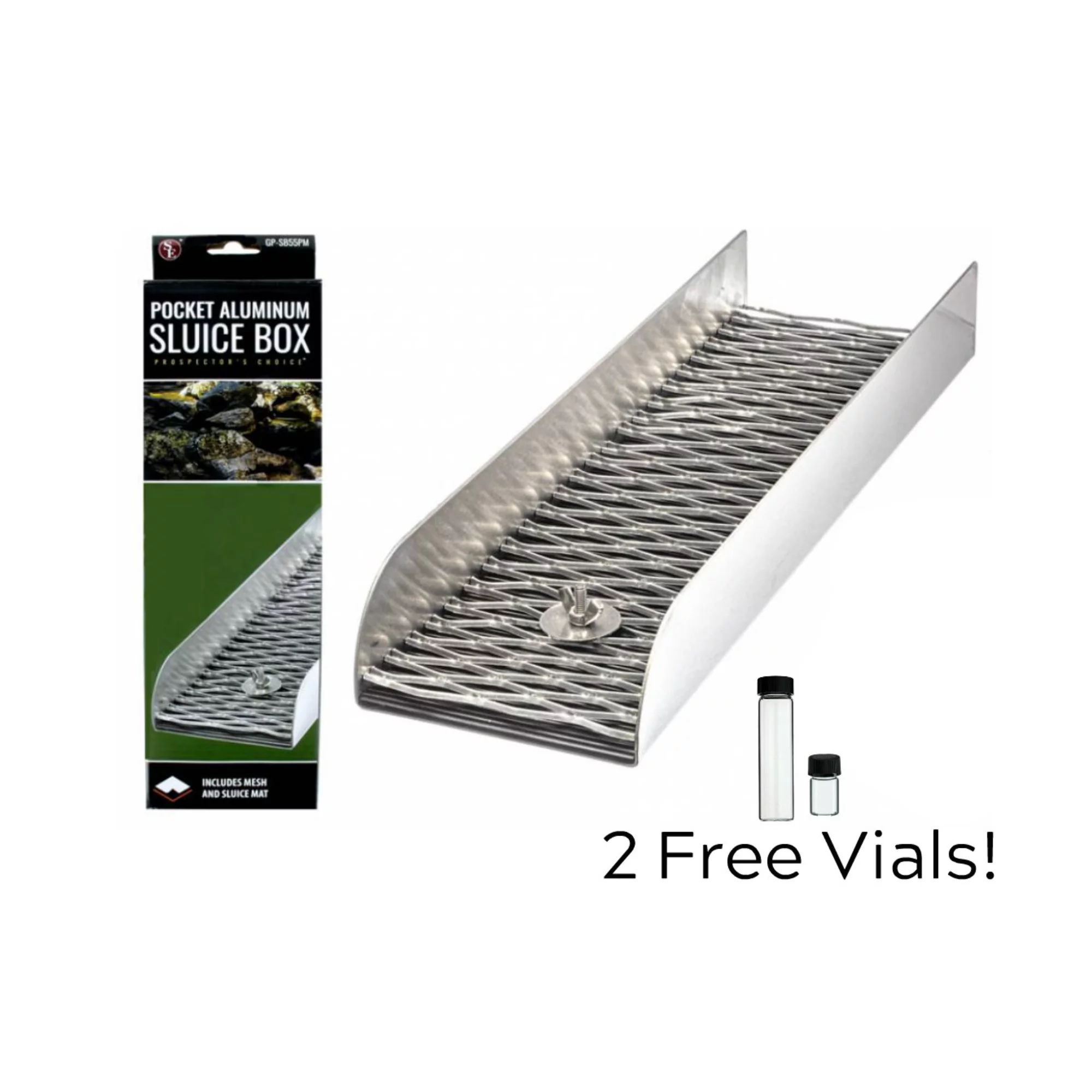 Pocket Aluminum Sluice Box | Prospecting | Gold Mining | Free Glass Vial