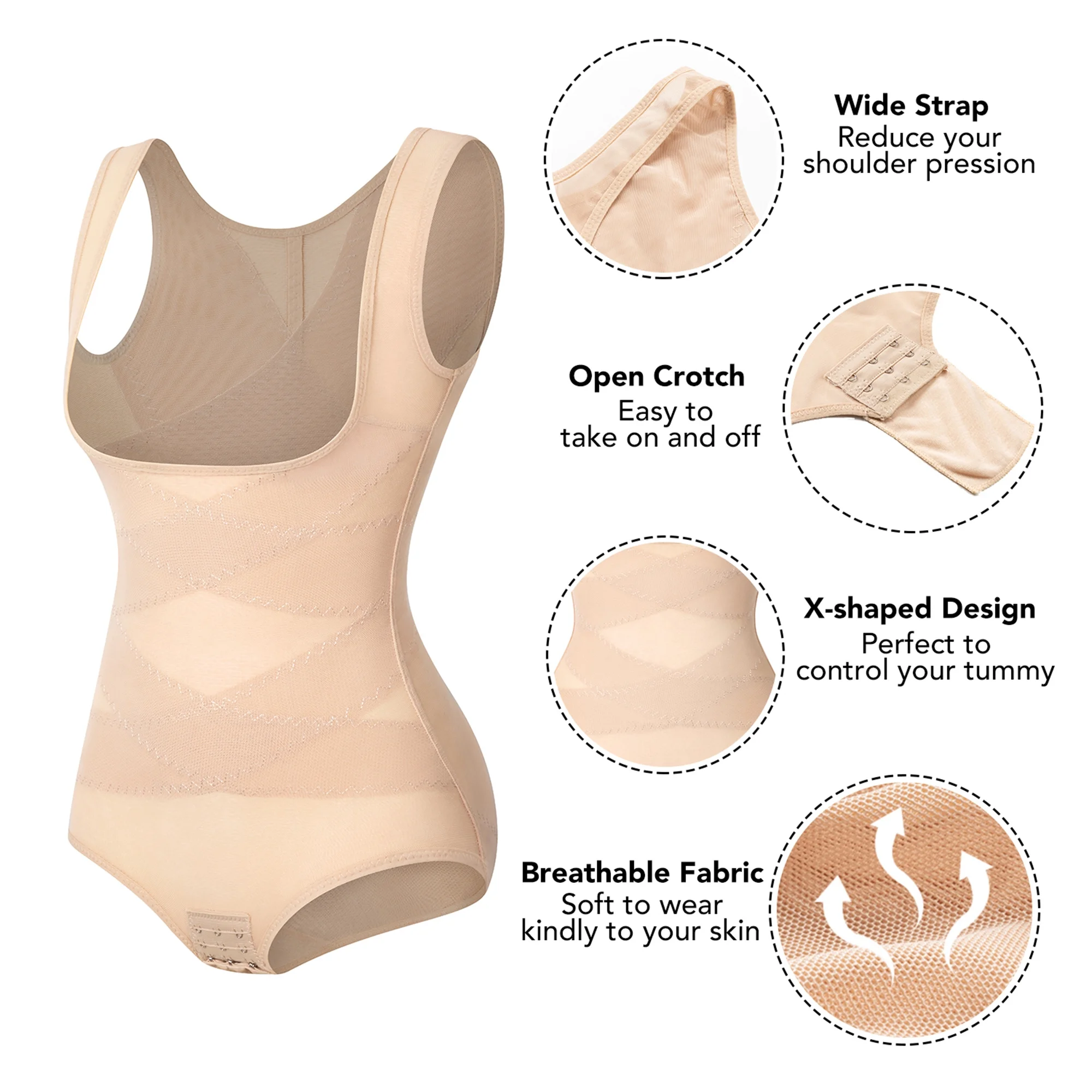 COMFREE Women's Waist Trainer Shapewear Full Body Shaper Tummy Control Faja Compression Corset Bodusuit Girdles Slim