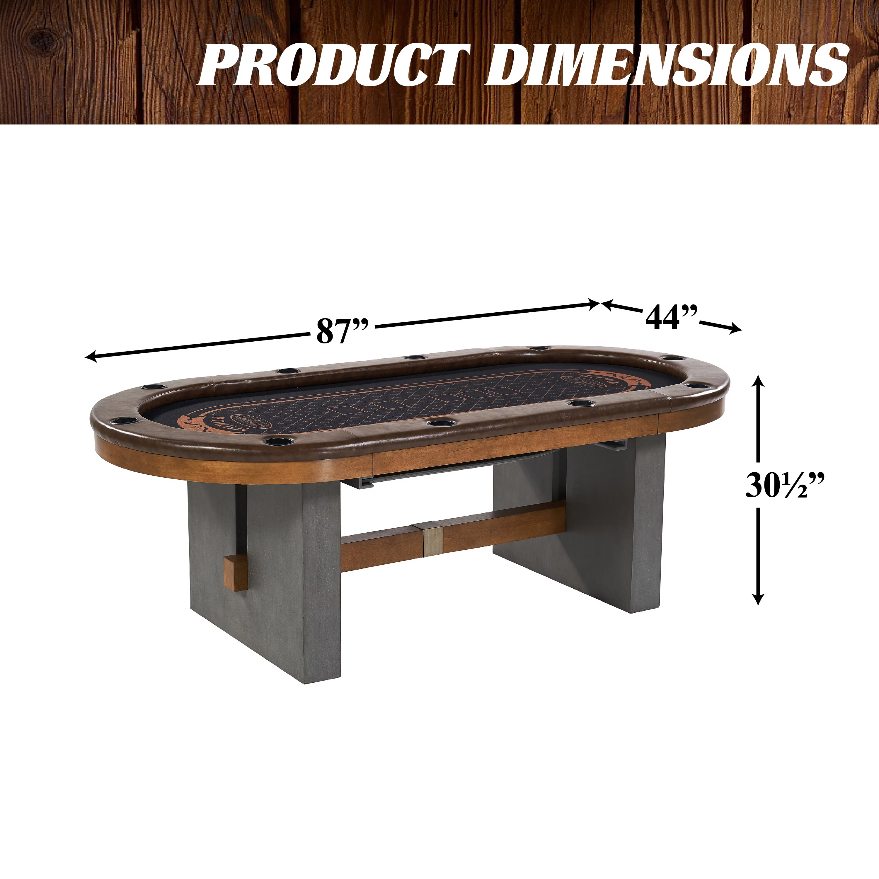 Barrington Urban 10 Player Poker Table with Dining Table Top, Not Foldable