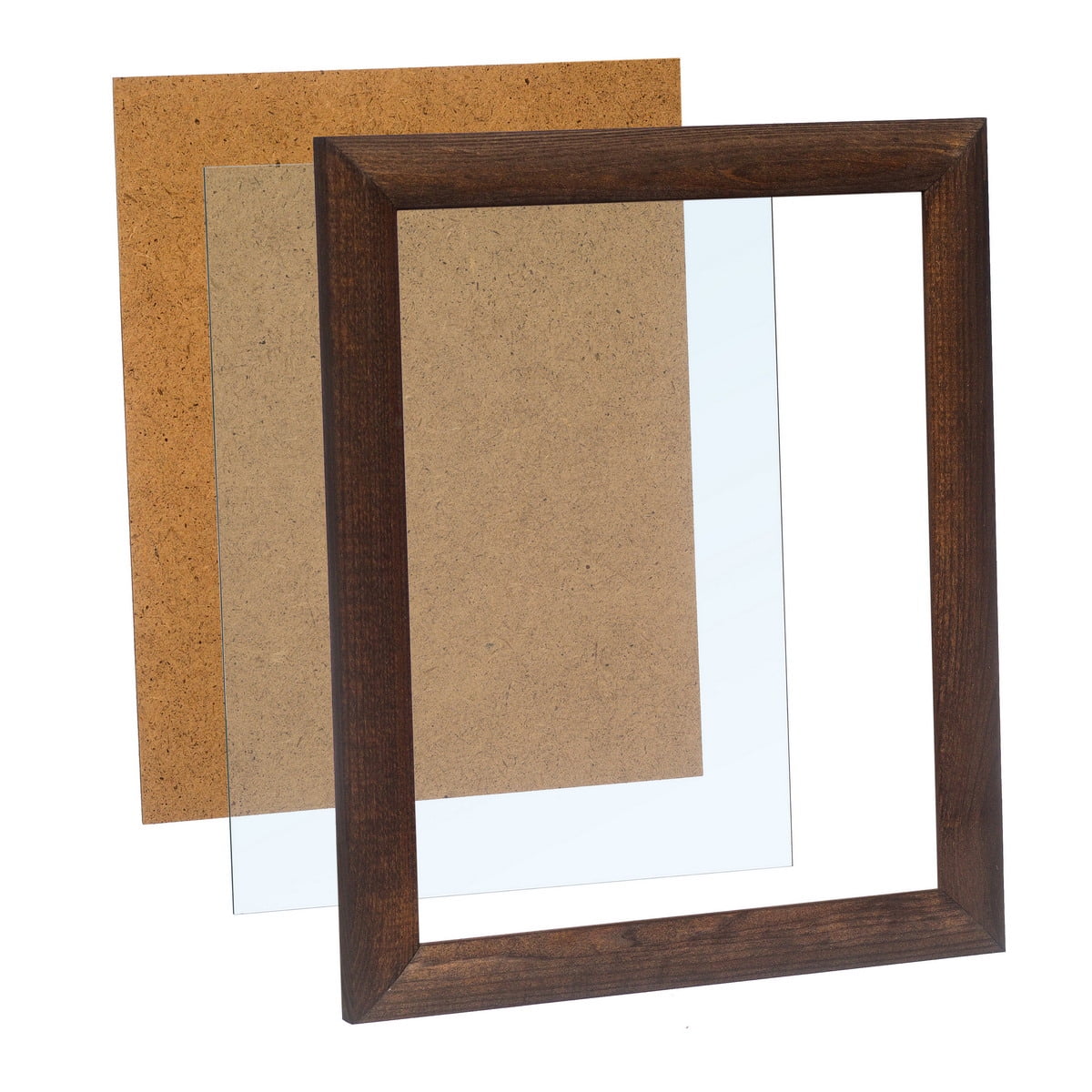 Rustic Wooden Picture Frame 11x14 – Solid Pine Distressed Wood Photo Frame for Wall Hanging Display, Dark Brown