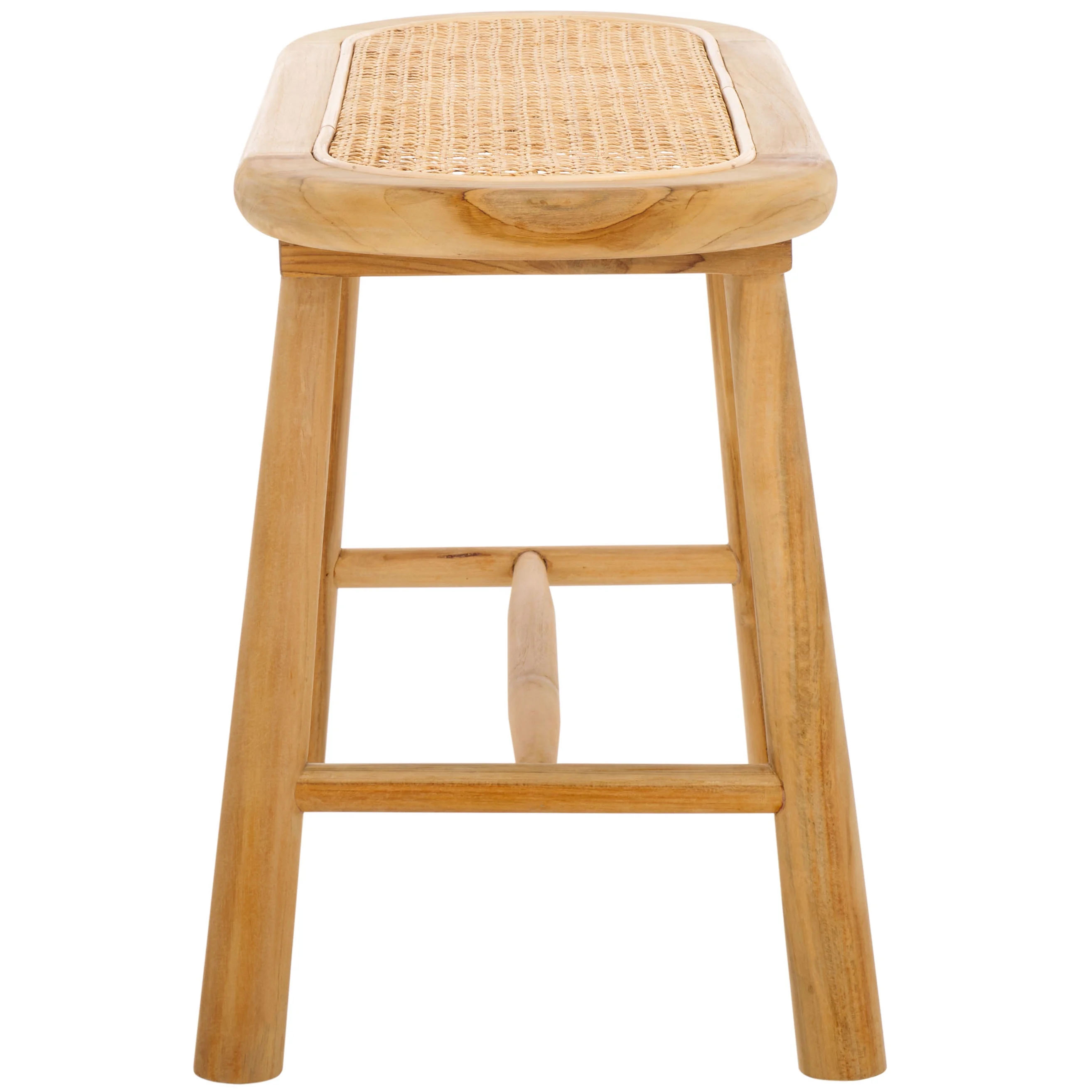 SAFAVIEH Anikka Rattan Bench, Natural (30.9 in. W x 11.8 in. D x 18.1 in. H)