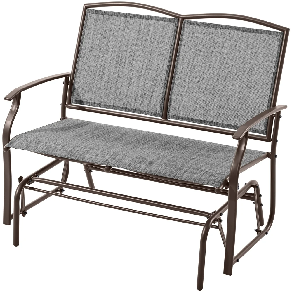 Yaheetech 2-Person Patio Glider Bench with Steel Frame, Gray