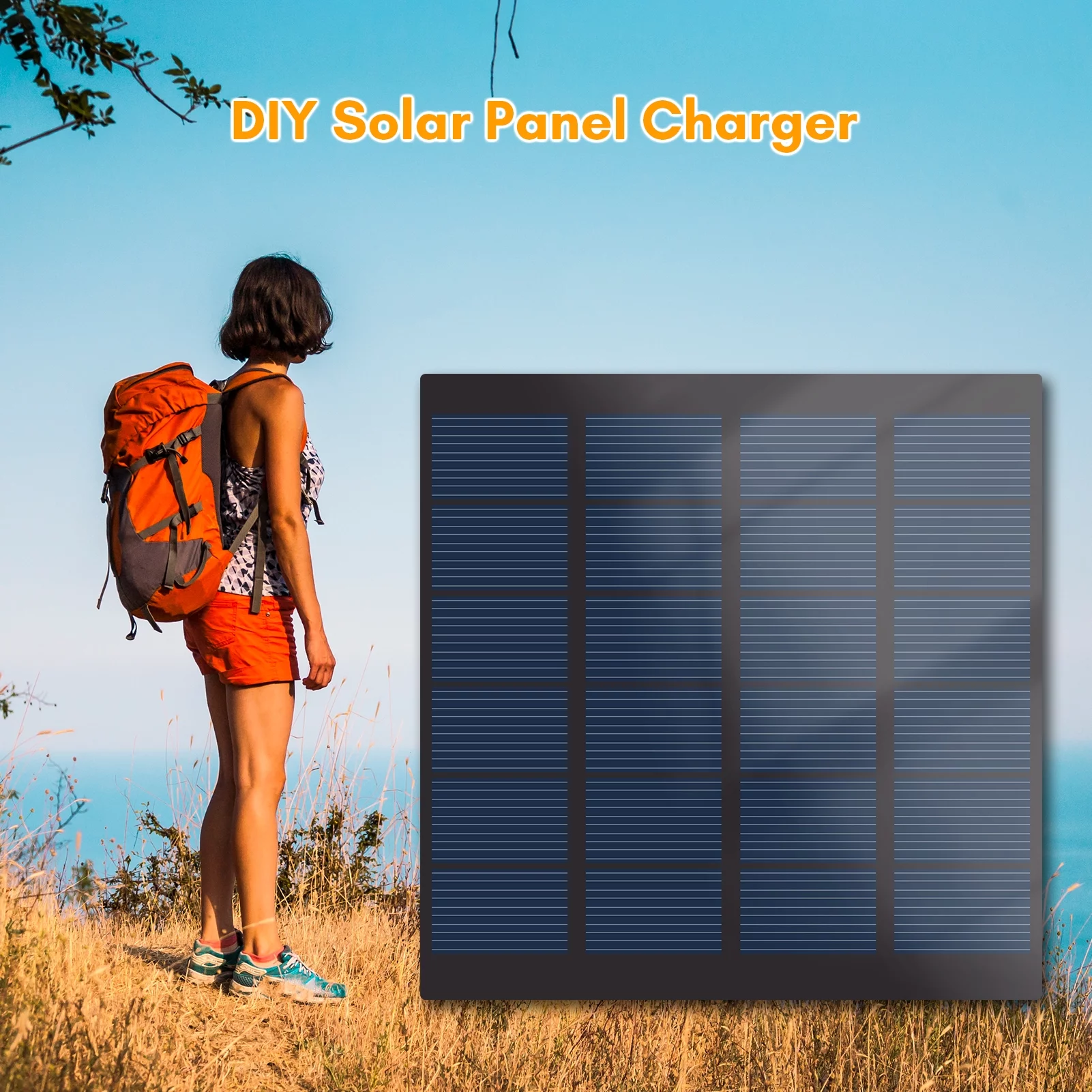 1.5W Portable Solar Waterproof Solar Panel for Camping with USB Interface for Charging Mobile Phones  Banks Fans