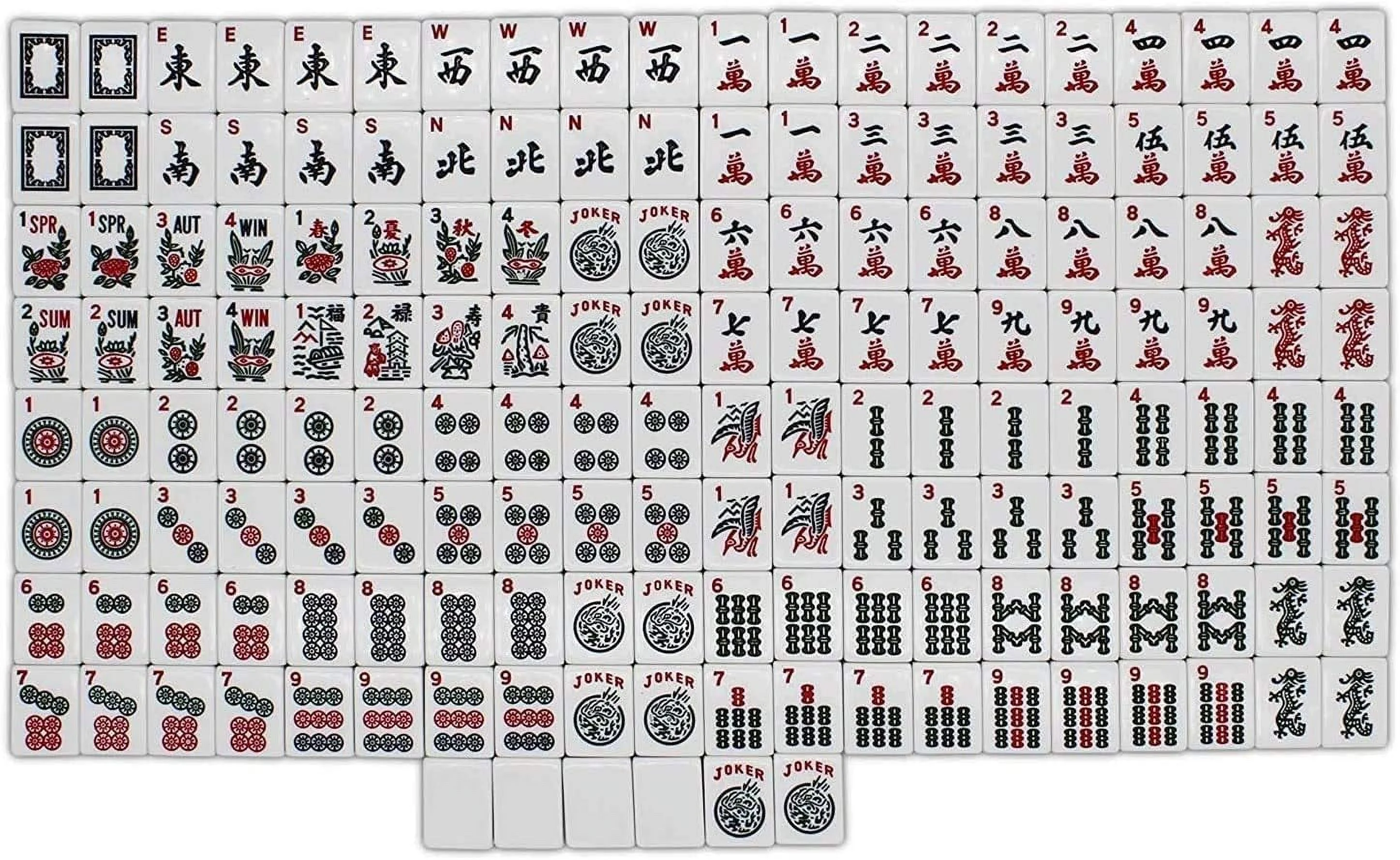 C&H Solutions American Mahjong Set,Mahjong Tiles Set,Green PU Carrying Bag,166 Premium Tiles,4 All-in-One Rack/Pushers,Western Mahjong with English Manual(Ma Jong,Mah-Jongg, Majiang)