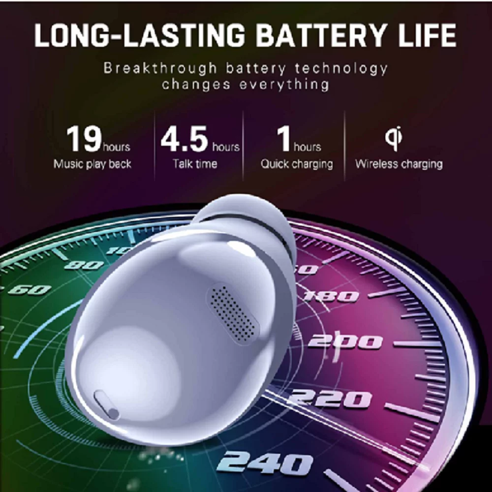 UrbanX Street Buds Pro Bluetooth Earbuds for Xiaomi Mi 8 Lite True Wireless, Noise Isolation, Charging Case, Quality Sound, Water Resistant (US Version) - Amethyst Purple