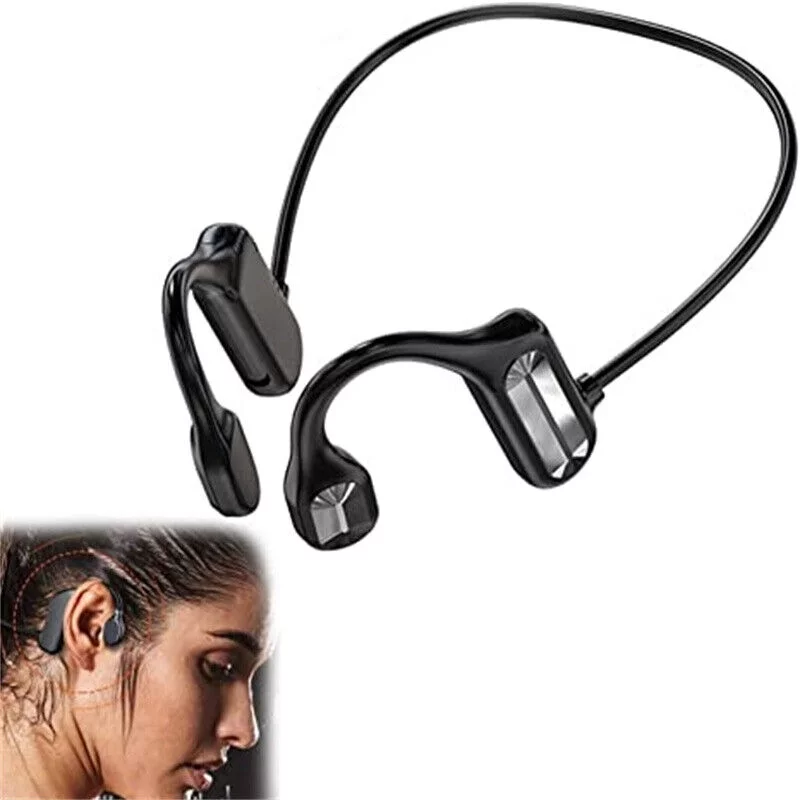 Open-Ear Bluetooth Sport Headphones - Bone Conduction Wireless Earphones - Sweatproof for Running and Workouts, with Sticker Pack