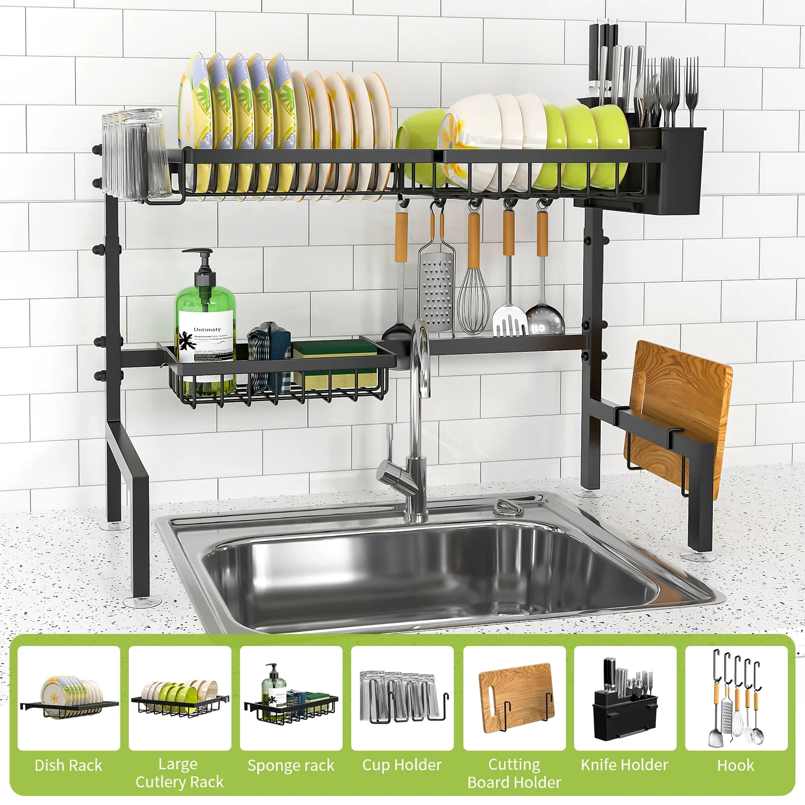 Over The Sink Dish Drying Rack,25.9
