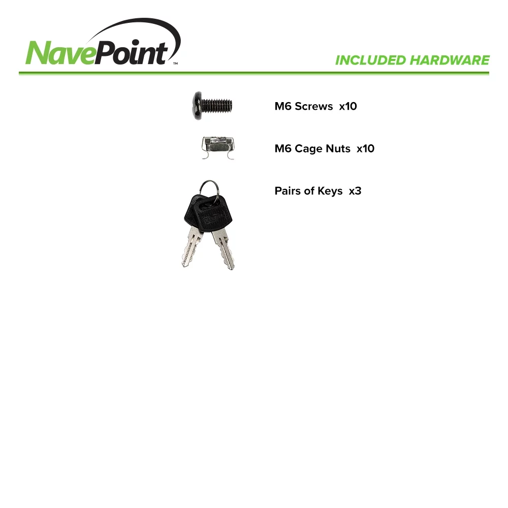 NavePoint 12U Server Rack Enclosure - 23.6” Deep, 12U Wall Mount Network Cabinet with Locking Perforated Door, 19” IT Equipment Compatible, 12U Network Rack, Removable Side Panels, Black