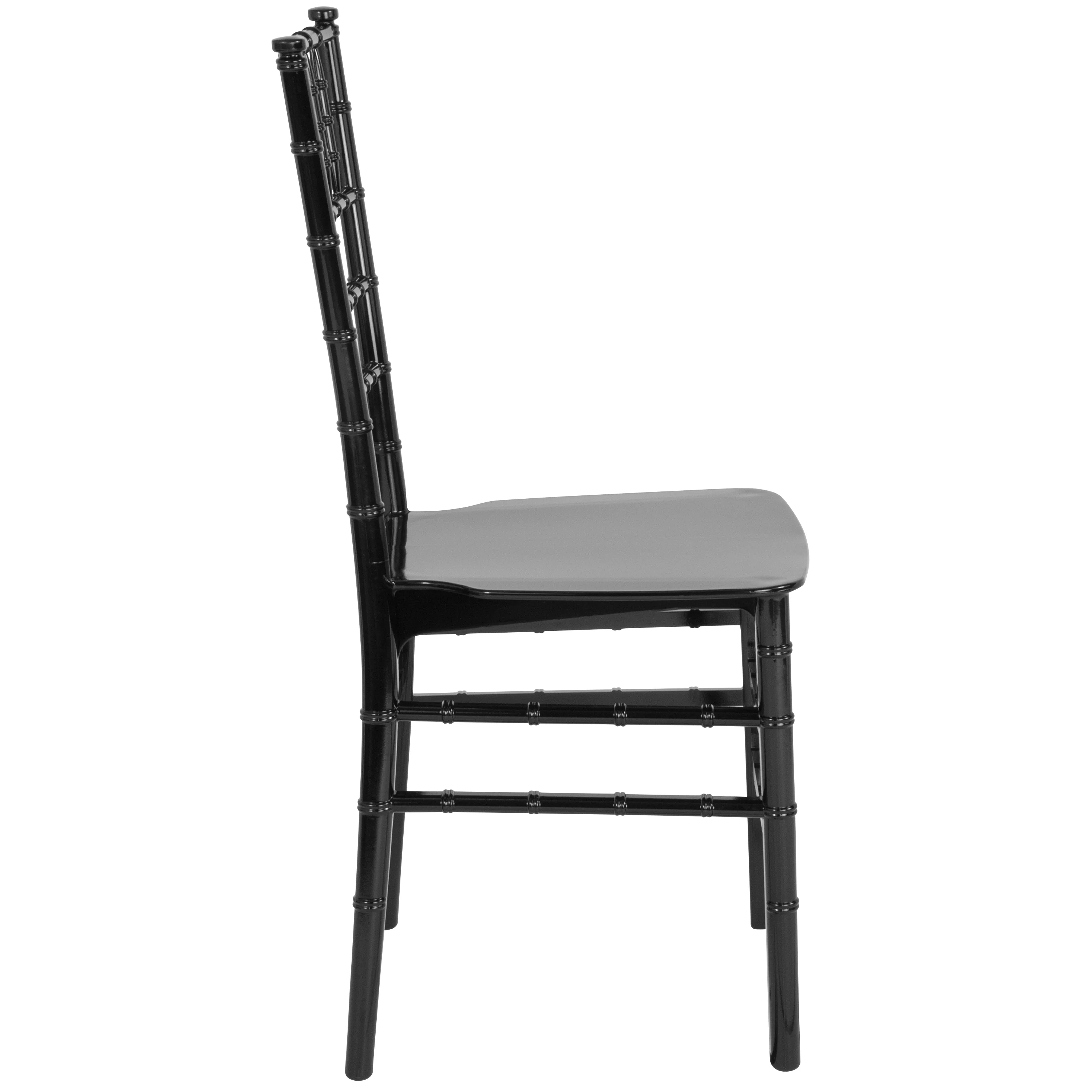 Emma + Oliver Black Stackable Resin Chiavari Chair