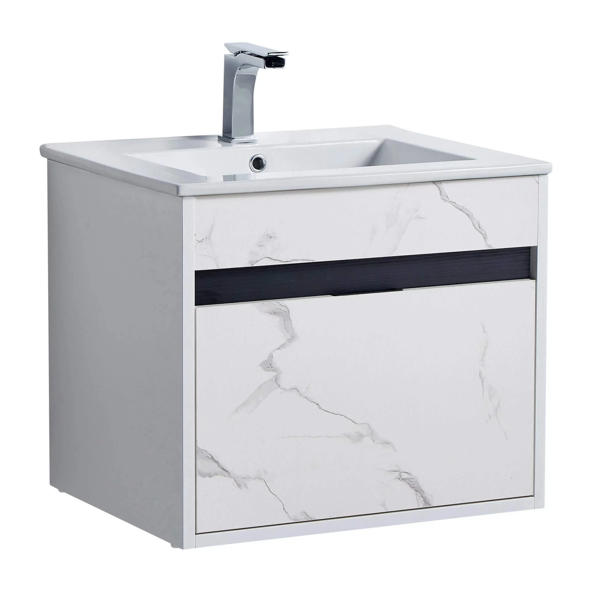 Fine Fixtures - Wall Mount Bathroom Vanity And Sink, Knob Free Design - Alpine Collection -