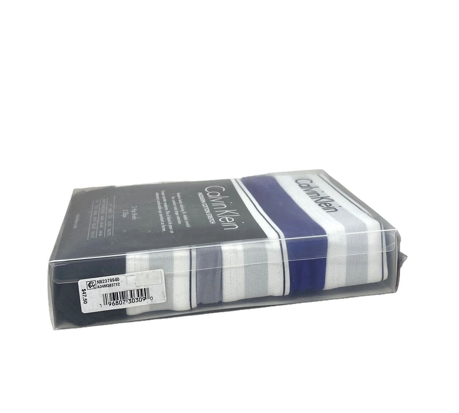 Calvin Klein Underwear Cotton Stretch 3 Pack Hip Brief Blue Gray NB2379940