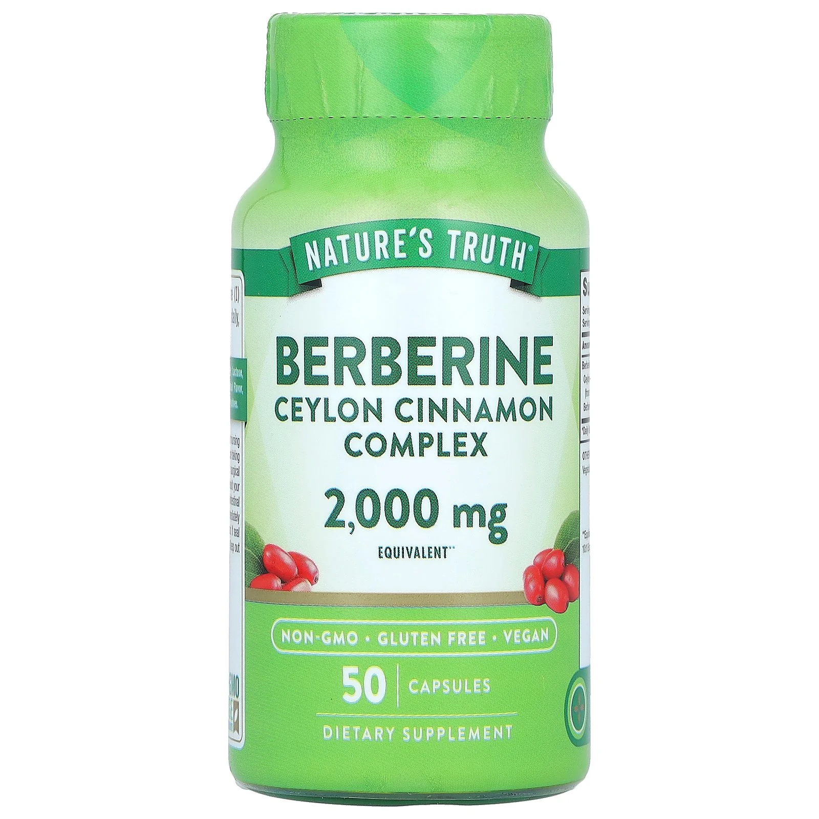 Nature's Truth Berberine Ceylon Cinnamon Complex, 2,000 mg, 50 Capsules