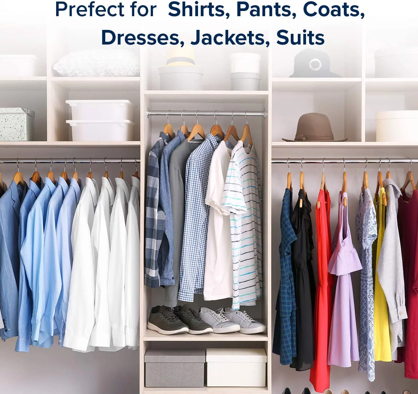 Wooden Hangers 20 Pack - Durable Non Slip Coat Hangers Heavy Duty- Natural Solid Wood Hangers - Clothes Hangers with Chrome Swivel Hooks - Great for Jacket, Dress, Suit Hangers, Home-It