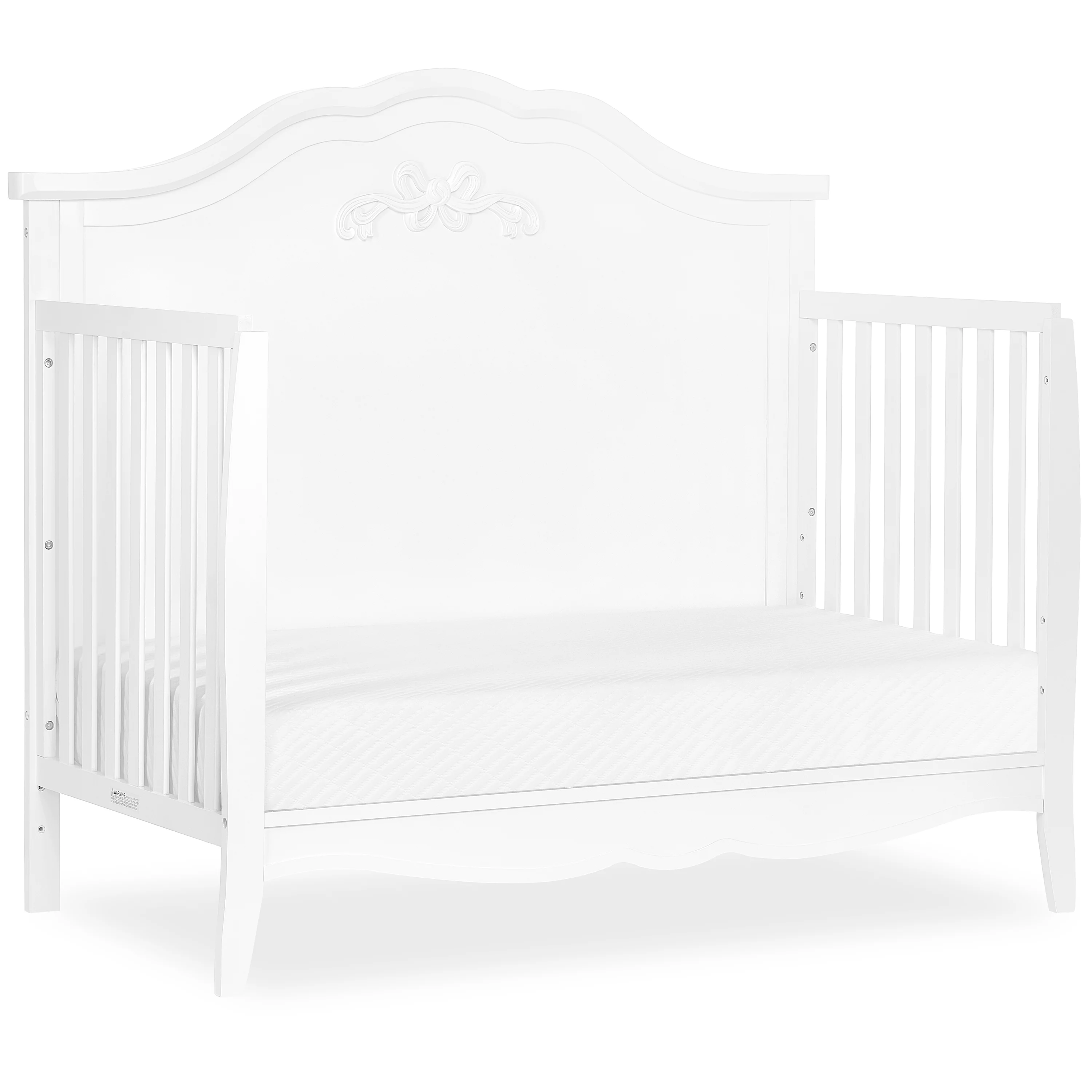 Dream On Me Jasmine 4-in-1 Convertible Crib, New Zealand Pinewood, Greenguard Gold, White