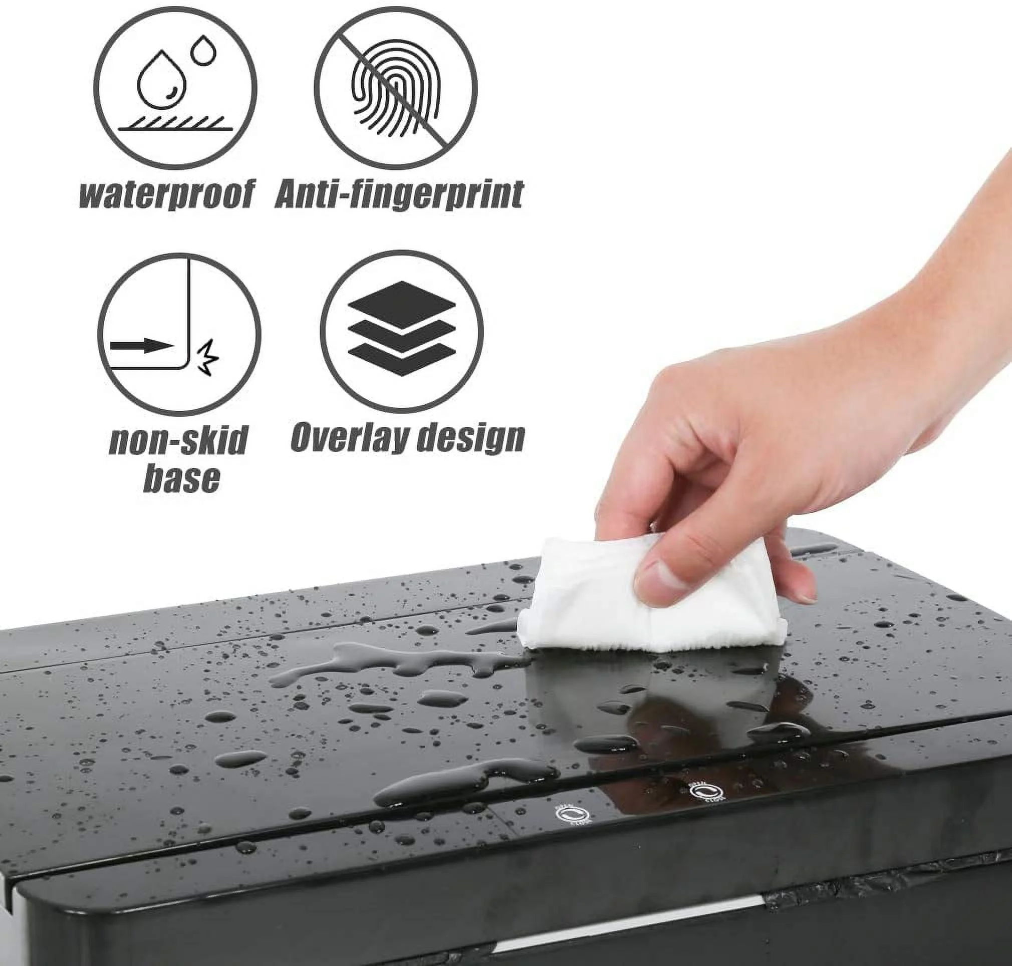 13 Gallon Trash Can Plastic Kitchen Trash Can Automatic Touch Free High-Capacity Garbage Can With Lid For Bedroom Bathroom Home Office 50 Liter,Black