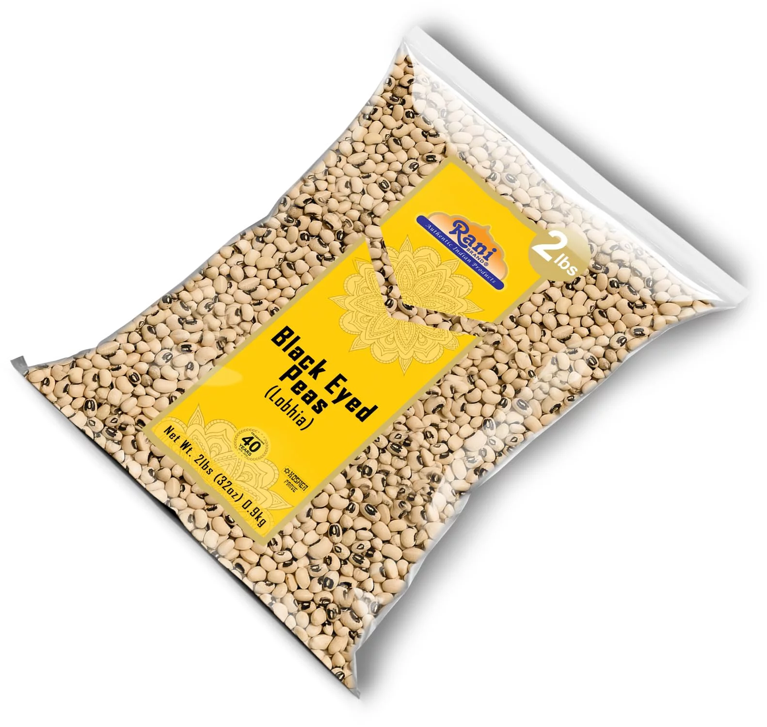 Rani Black Eyed Peas, Dried Cowpeas (Lobhia) 32oz (2lbs) 908g ~ All Natural | Vegan | Kosher | Gluten Friendly | Product of USA