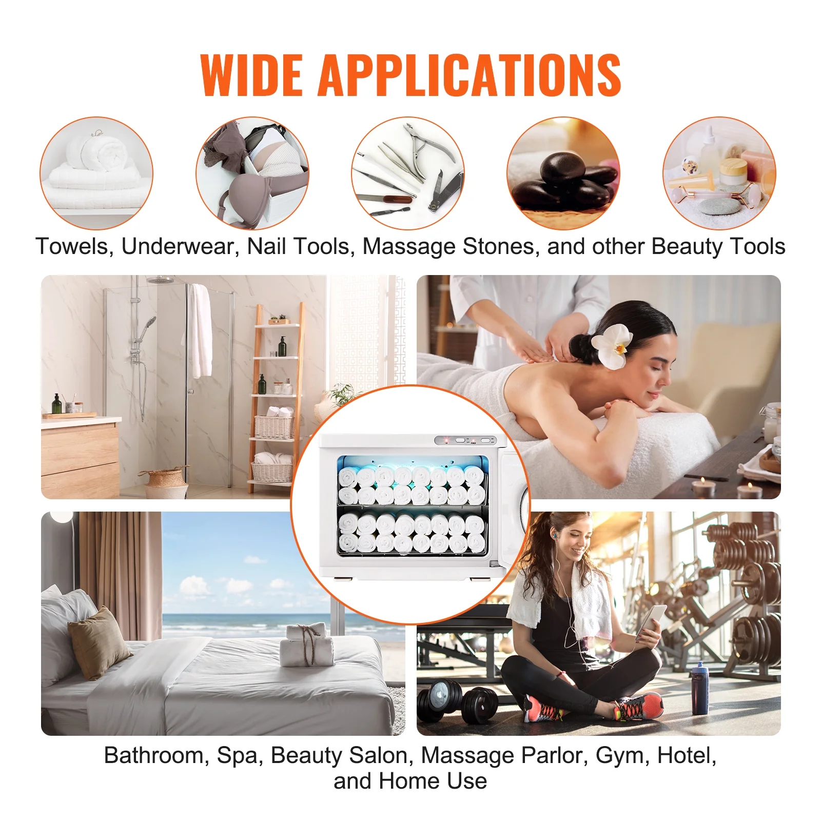 SKYSHALO Hot Towel Warmer 23L Professional UV Sterilizer Towel Heating Cabinet with Two Stainless Steel Racks for Spa, Bathroom, Barber, Salon, Esthetician, Beauty, Home