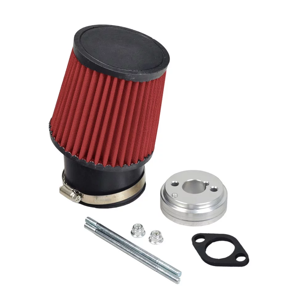 AlveyTech High Performance Air Filter Intake Kit fits Coleman CT100U & CC100X 98cc Mini Bike - Engine Air Cleaner, Universal Replacement Accessories Parts, for Powersports Go-Kart Gokarts Cart, Red
