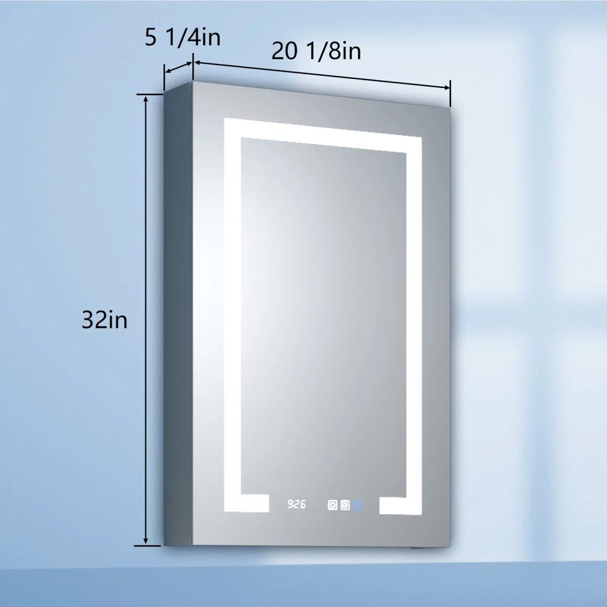 ExBrite Bathroom Light Narrow Medicine Cabinets with Vanity Mirror Recessed or Surface 20 x 32 Inch