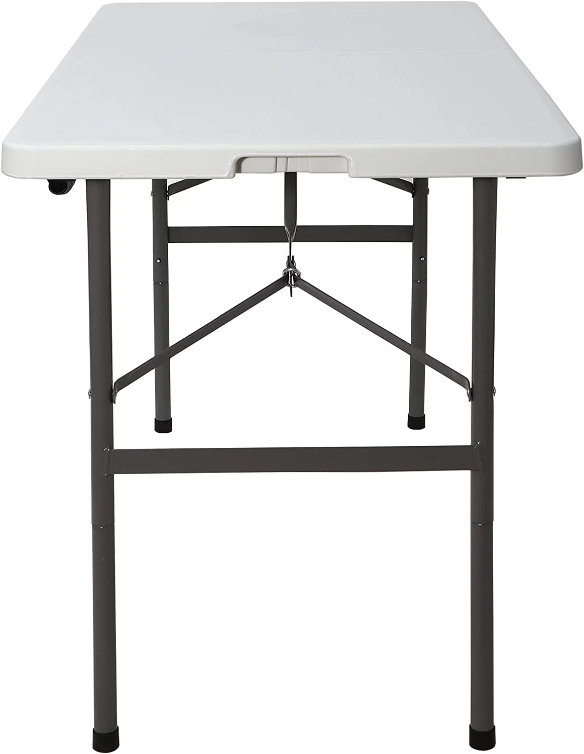 Portable 4 Foot Plastic Folding Table, Indoor Outdoor Heavy Duty Fold-in-Half Picnic Party Camping Barbecues Table with Carrying Handle, White