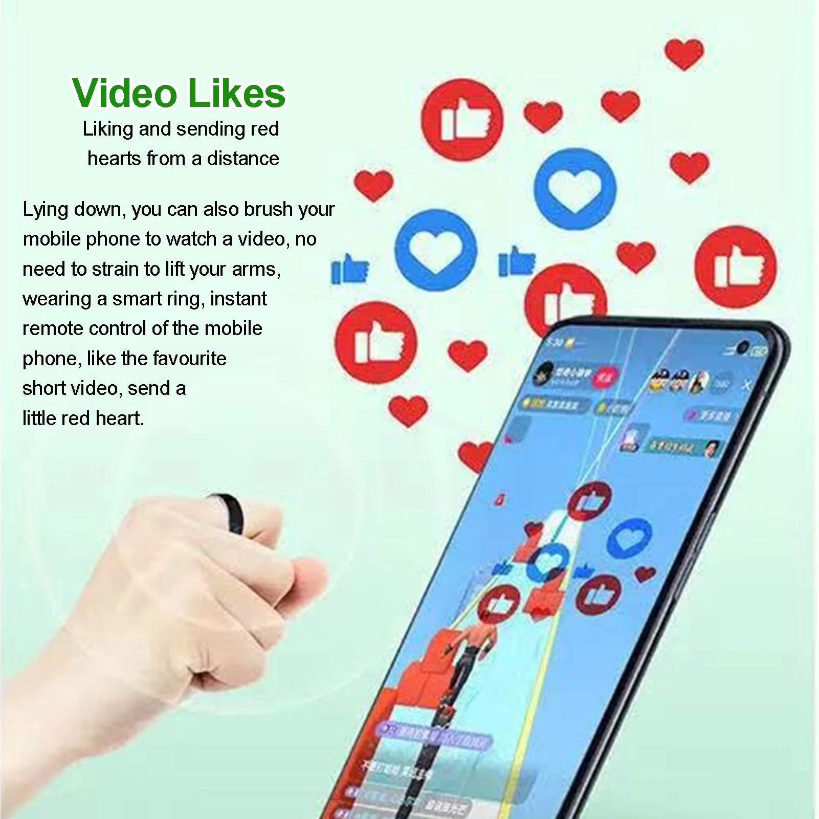 Andoer Remote Control Ring for Kindle App, Smart BT eBook Page Turner with Voice Control, iOS/Android Compatible