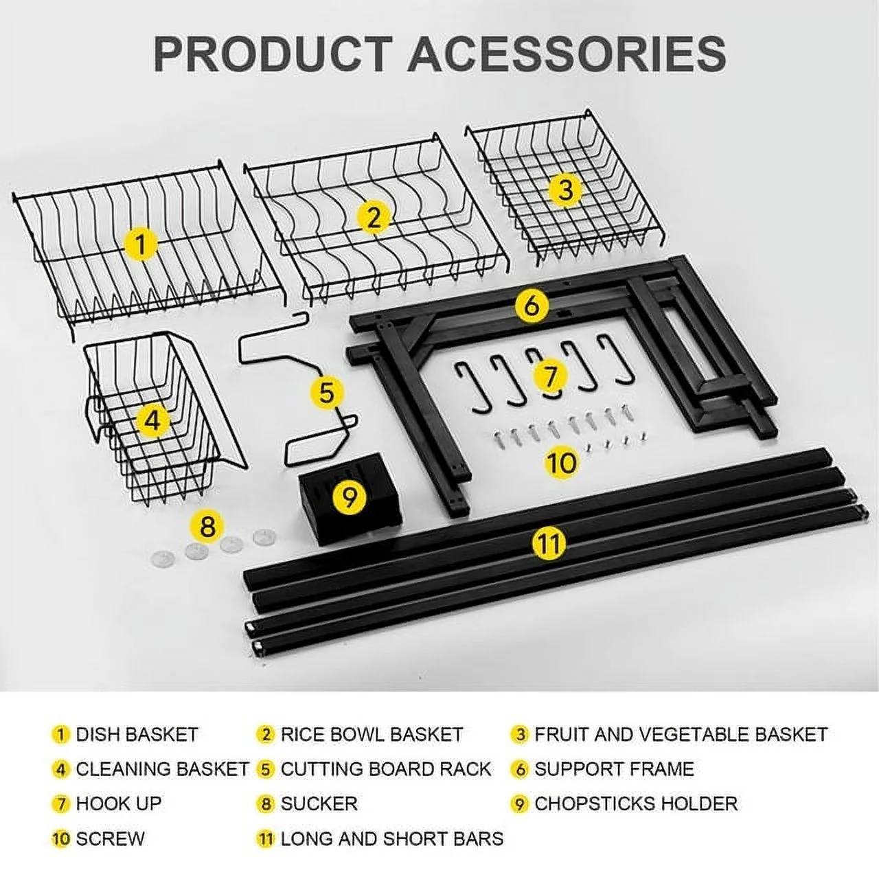 Over The Sink Dish Drying Rack, Large Stainless Steel Drainage Rack 2 Tier Dish Drainer Kitchen Count Organization and Storage 33.4 Inch