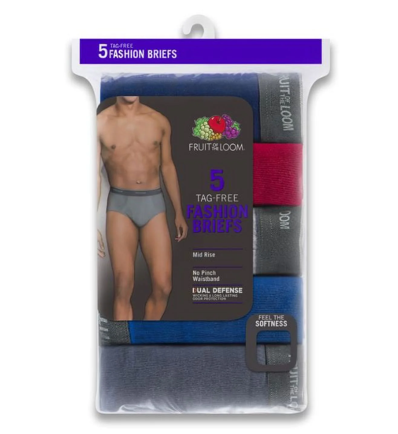 Fruit of the Loom Men's 100% Cotton Assorted Dual Defense Fashion Briefs