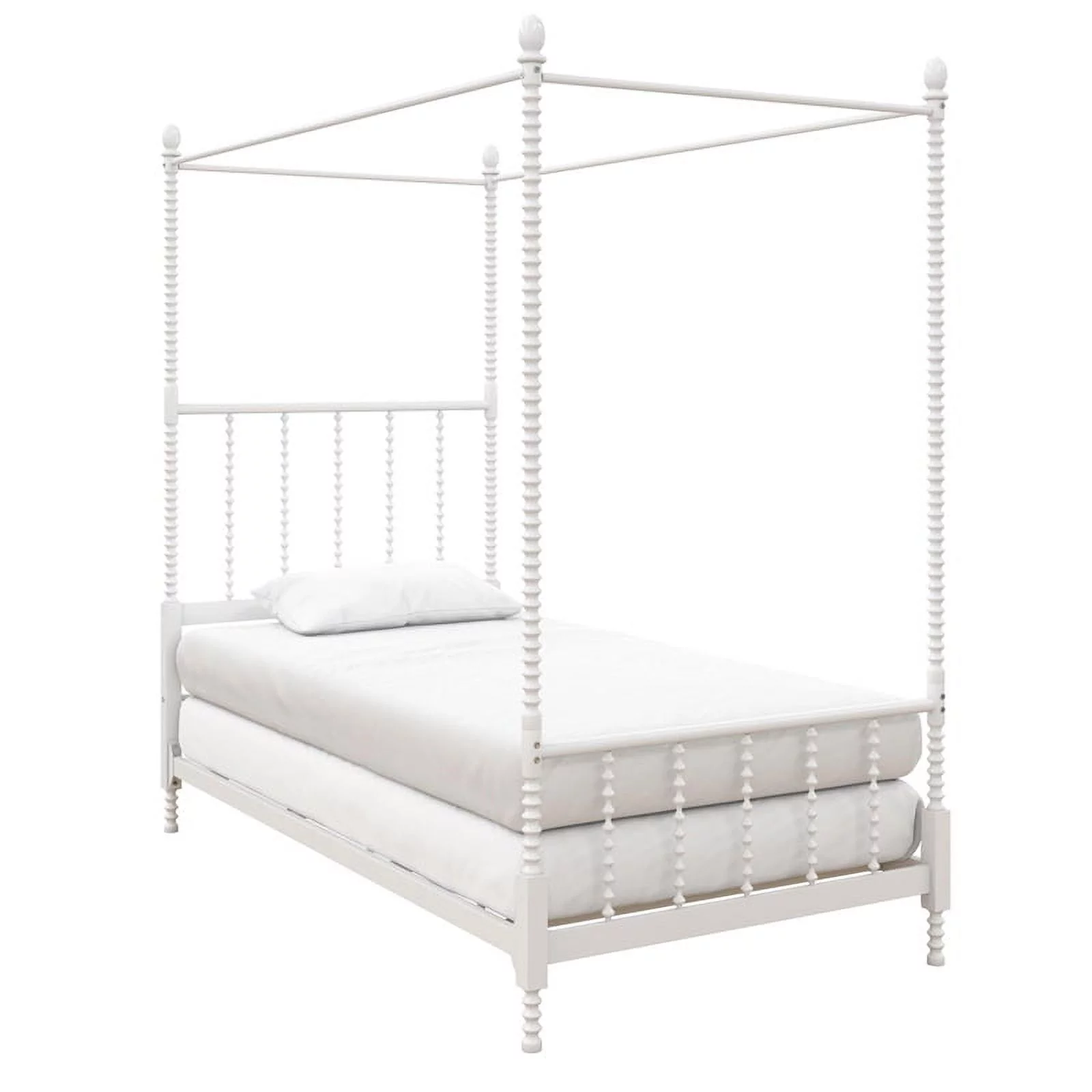 DHP Emerson Traditional Metal Canopy Bed, Twin, White