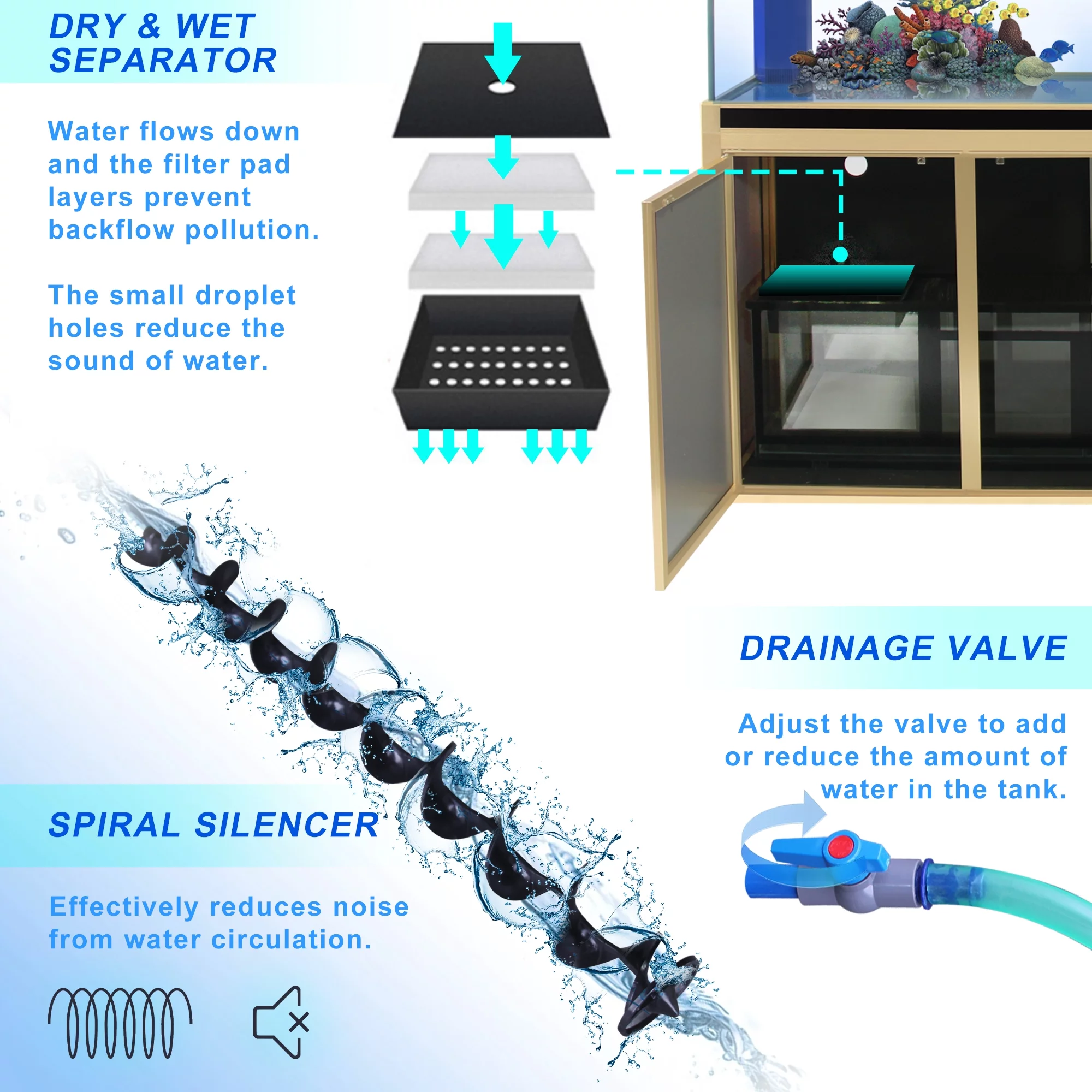 Aqua Dream 135 Gallon Tempered Glass All-in-one Aquarium White Oak