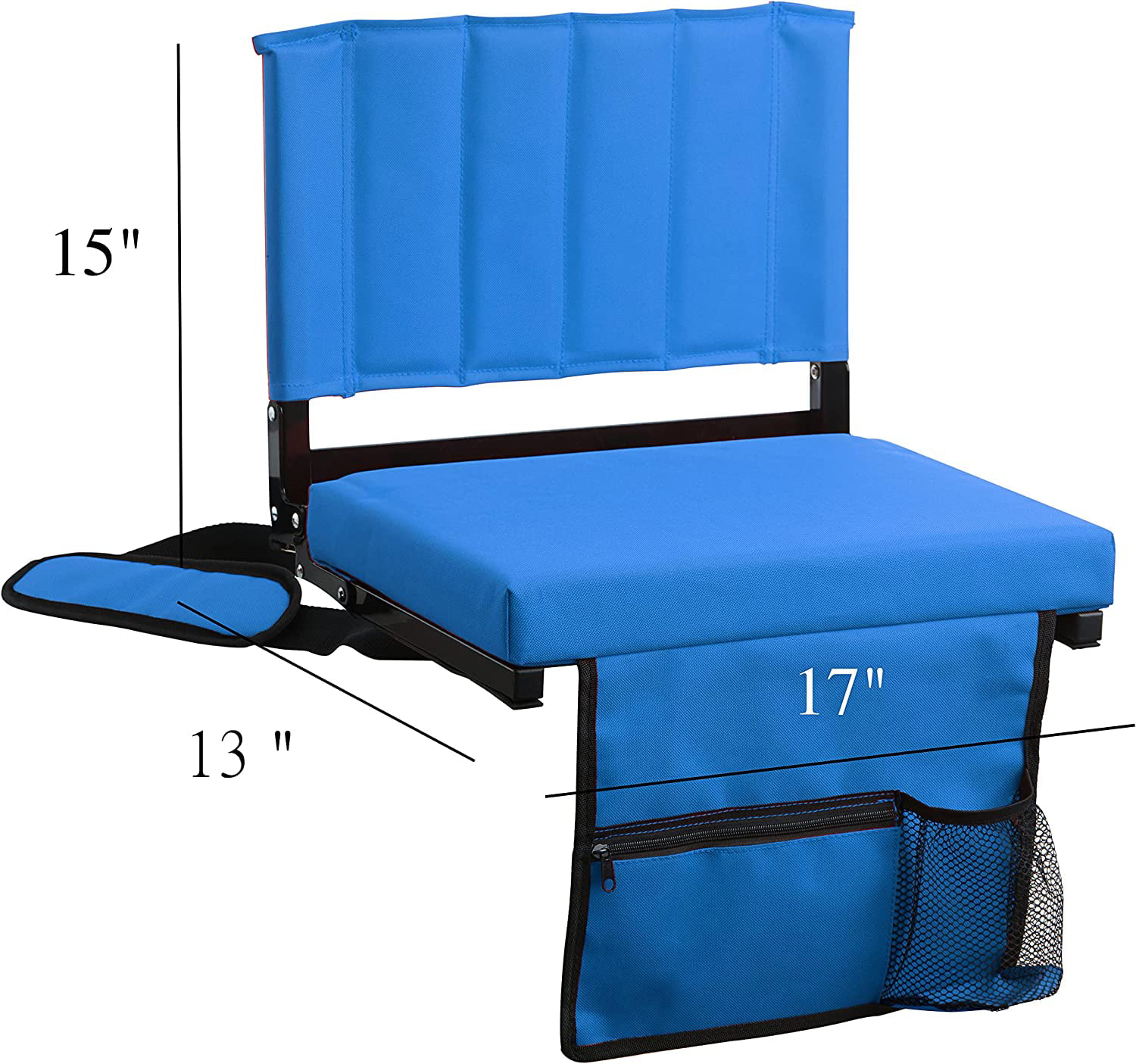D&D Products 2-Pack of Stadium Seat for Bleachers with Padded Cushion Foldable Stadium Chairs with Strap and Cup Holder