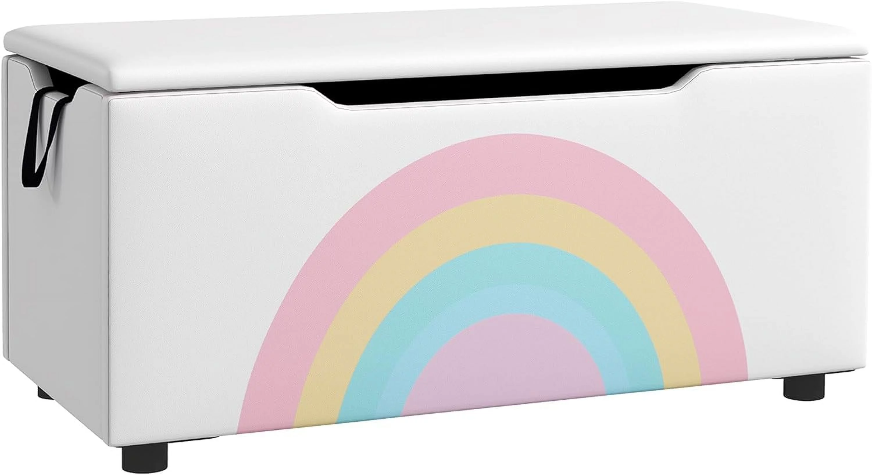 NLIBOOMLife Toy Box Chest  Lightweight Toy Organizer with   Top Lid  and Side Handles for Nursery Room  Playroom  Bedroom  Aged 3-8 Years Old  29.5" x 14.5" x 15"  White