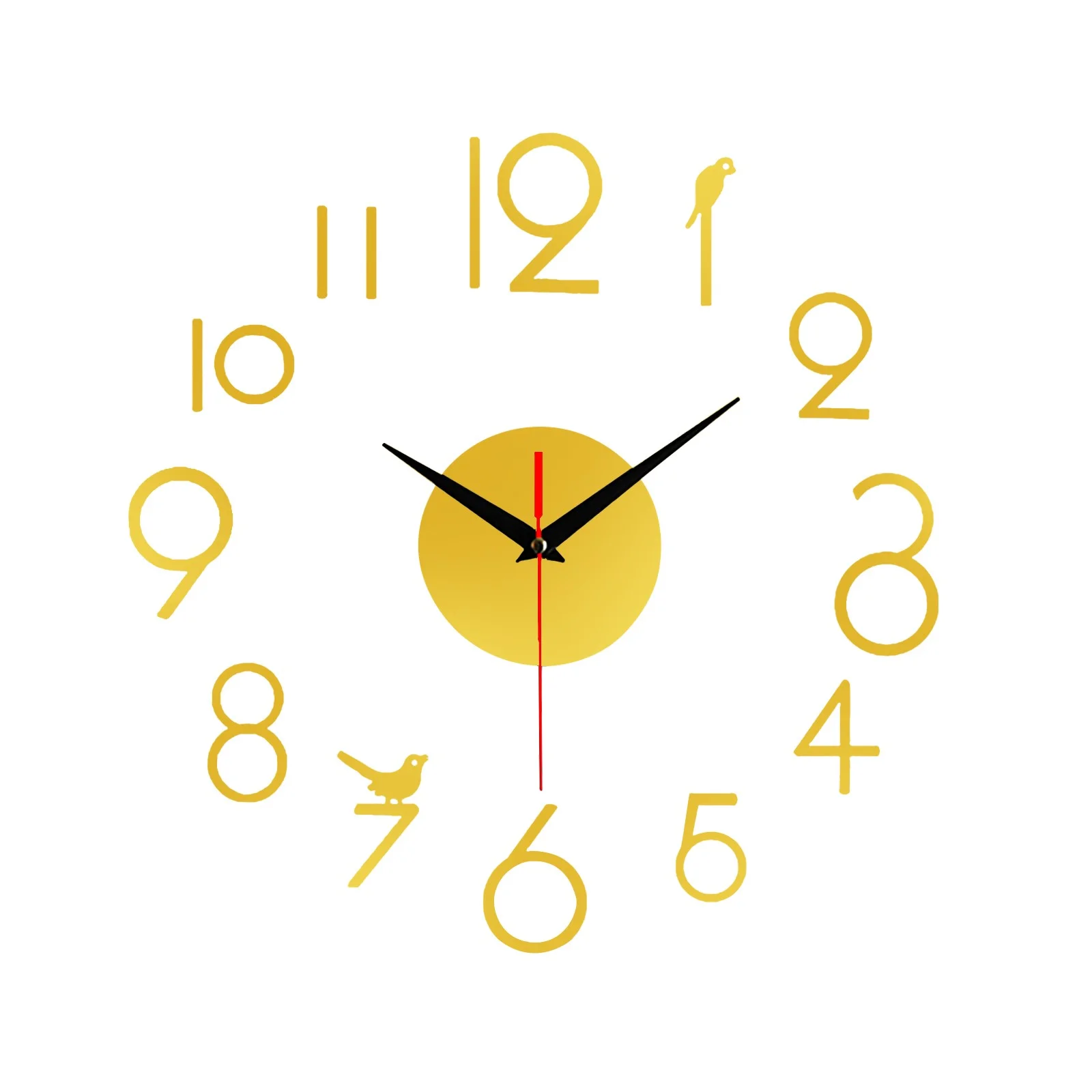 20 Inch Acrylic Clock Wall Clock Modern Design Round Style Number Acrylic Wall Clock Stickers For DIY Home Living Room Decors