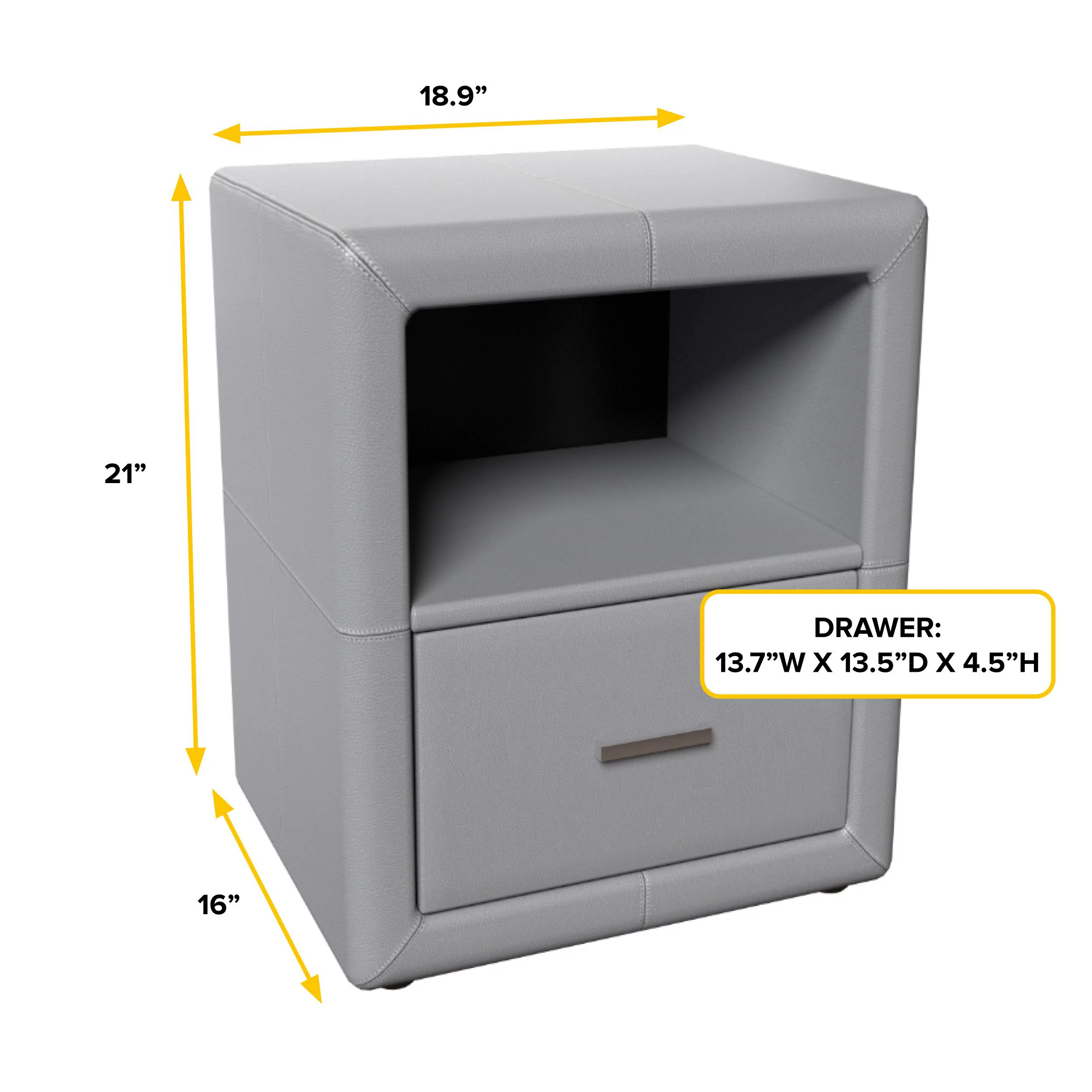 Boyd Sleep Lombardi Upholstered Faux Leather Nightstand