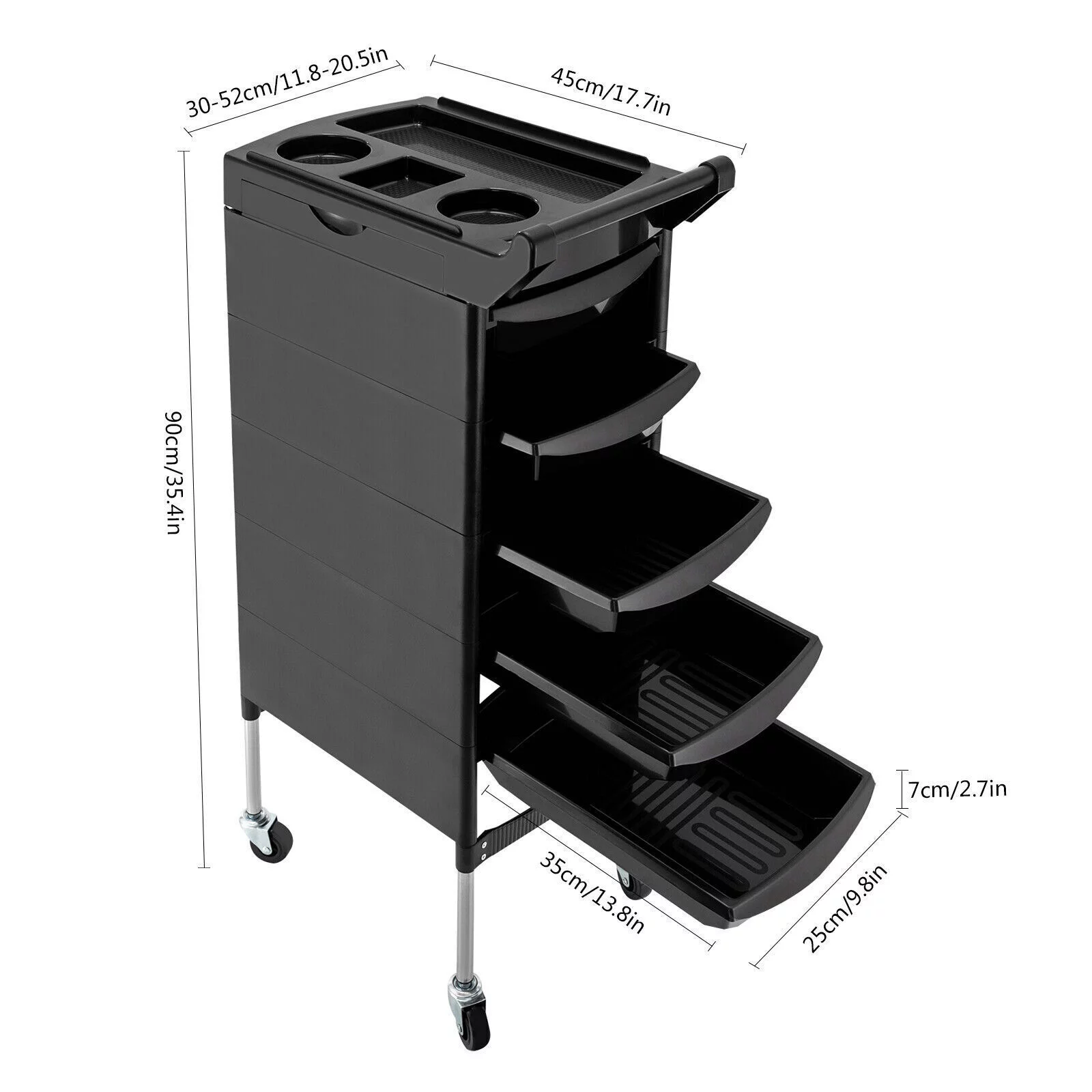 6 Layers Storage Cart Hair Beauty Salon Spa Station Trolley Rolling Barber Cart New