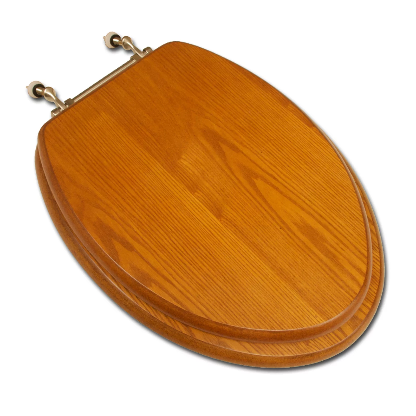 DECORATIVE WOOD TOILET SEAT IN LIGHT OAK W/BN HNG ELONG